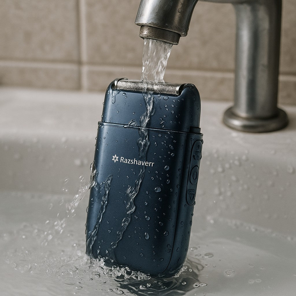 Razshaverr LK-2012 USB Electric Shaver — Body Wash Blue - lifestyle 3