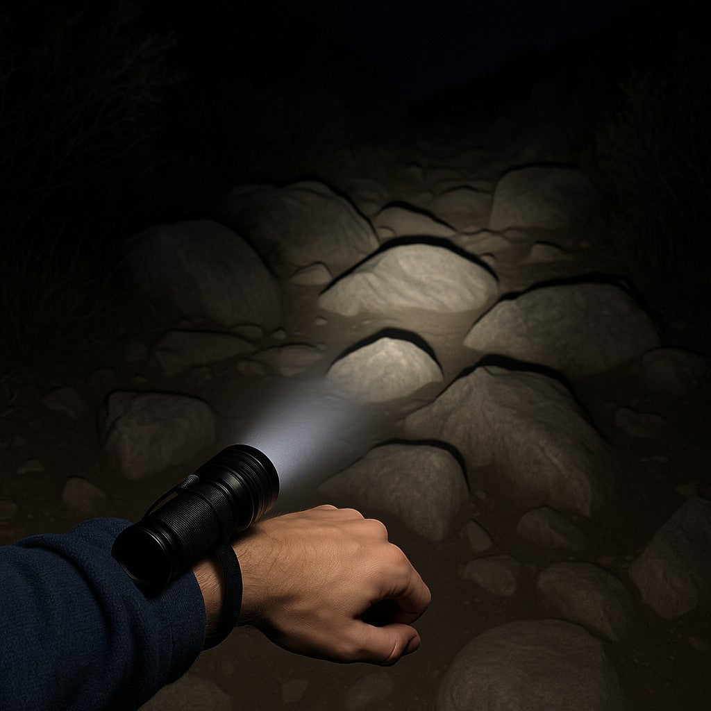 Black Tactical Flashlight — Rechargeable Zoomable LED - lifestyle 6