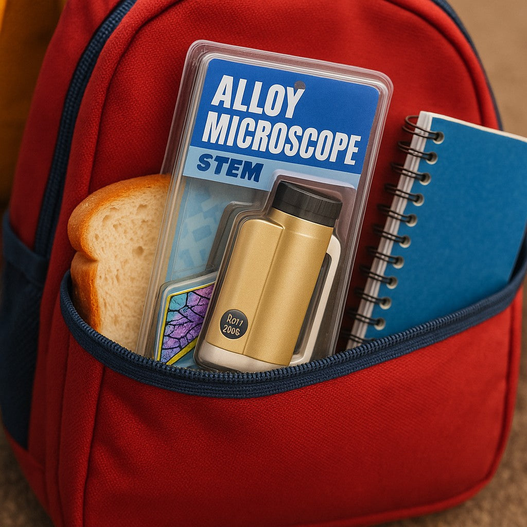 Alloy Pocket Microscope 100X-250X Mini STEM Toy for Kids - lifestyle 5