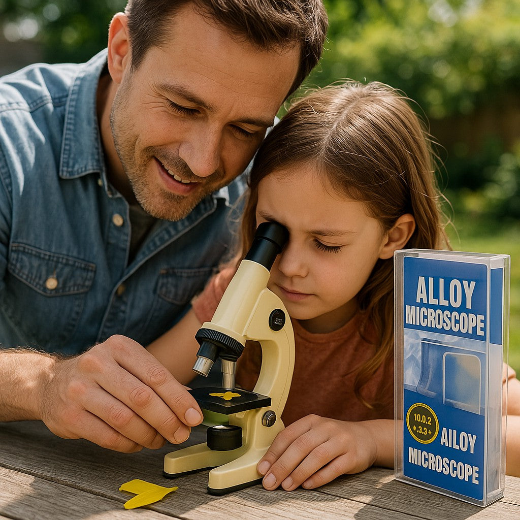 Alloy Pocket Microscope 100X-250X Mini STEM Toy for Kids - lifestyle 6