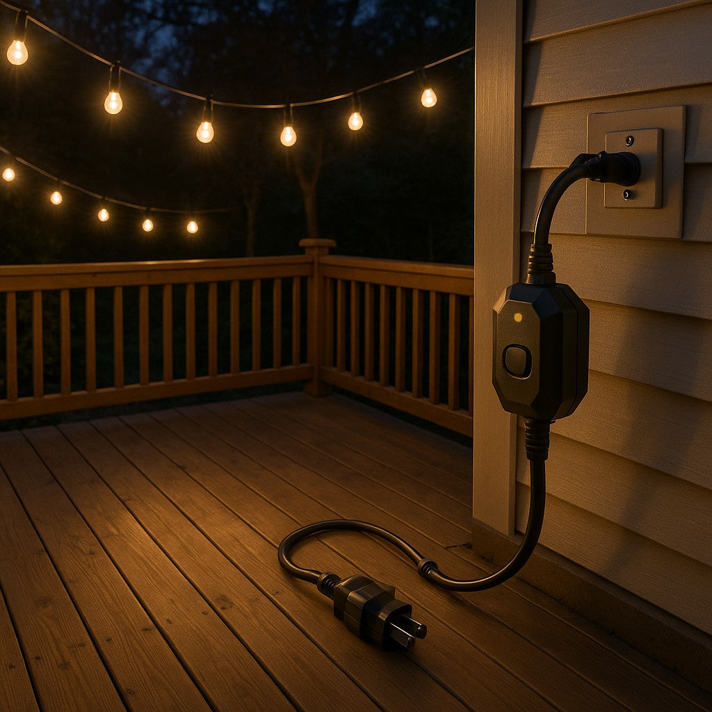 NEARPOW TE-P010 Outdoor Plug Dimmer 2-Outlet Weatherproof - lifestyle 1