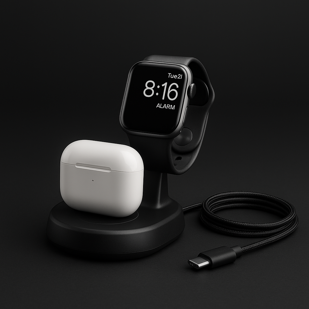 2-in-1 Portable Wireless Charger AirPods Apple Watch Pocket - lifestyle 6