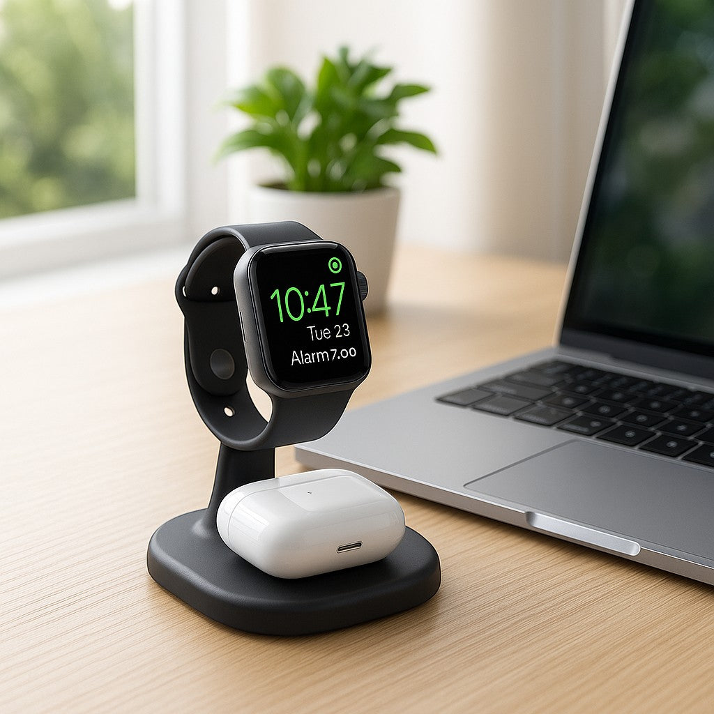 2-in-1 Portable Wireless Charger Apple Watch AirPods Mini - lifestyle 1