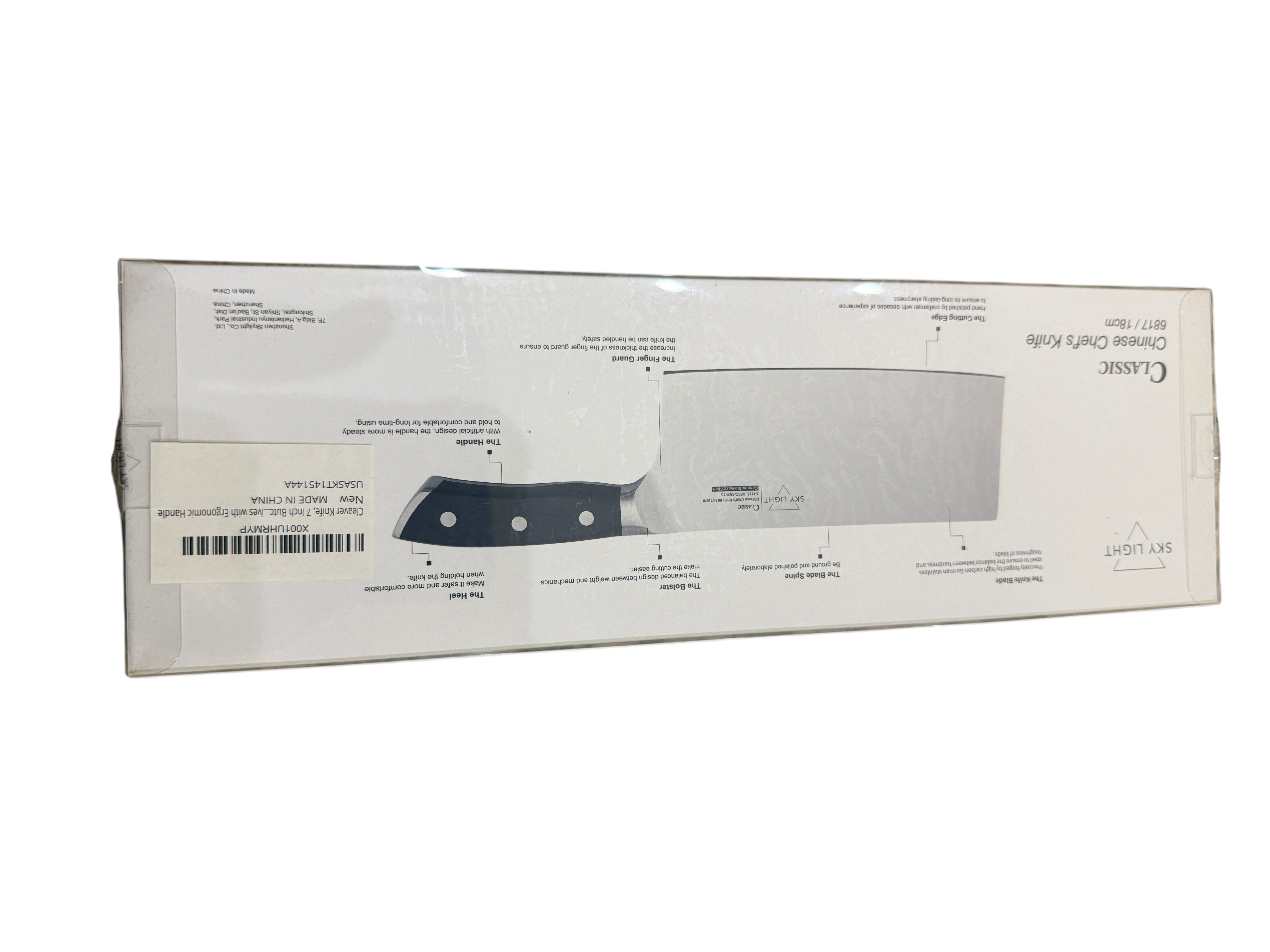 Sky Light Chinese Chef Cleaver Knife 7-Inch Stainless