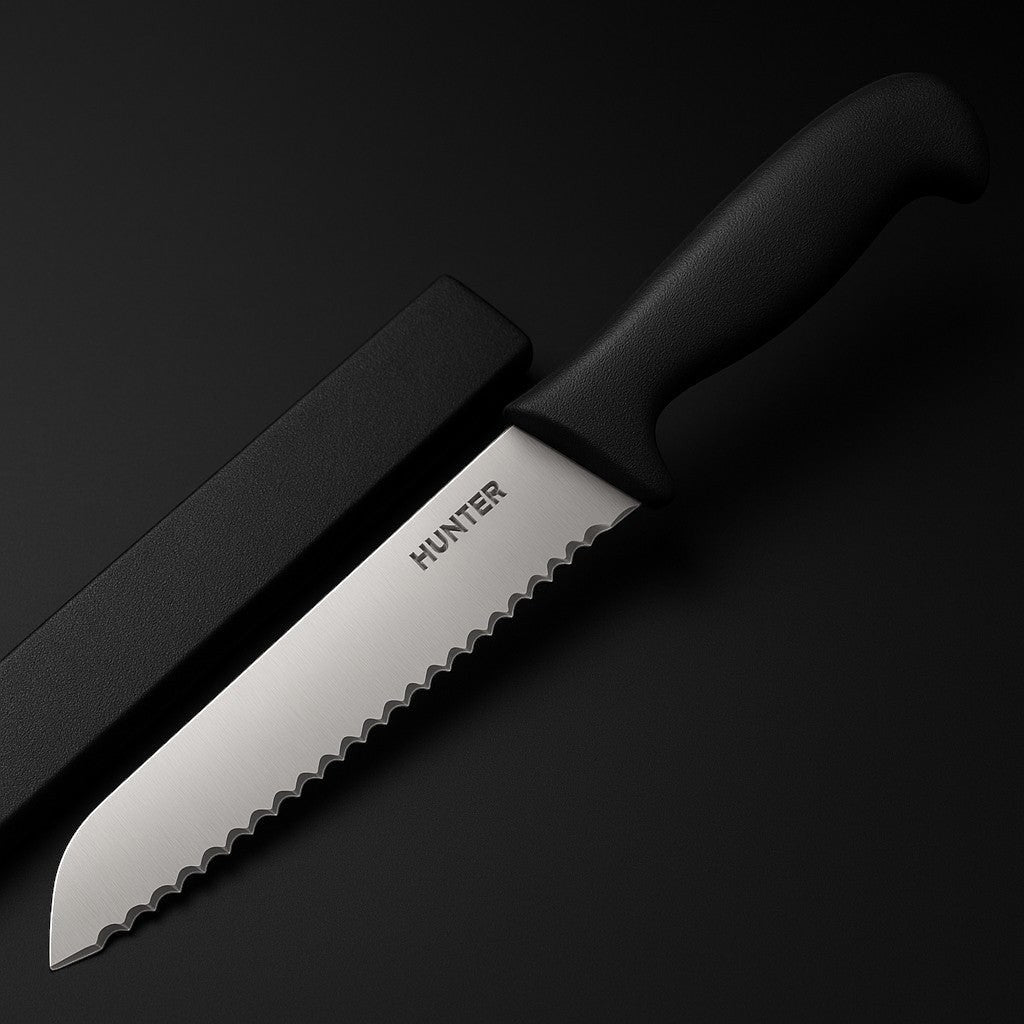 Hunter Dual Serrated Bread Knife with Sheath