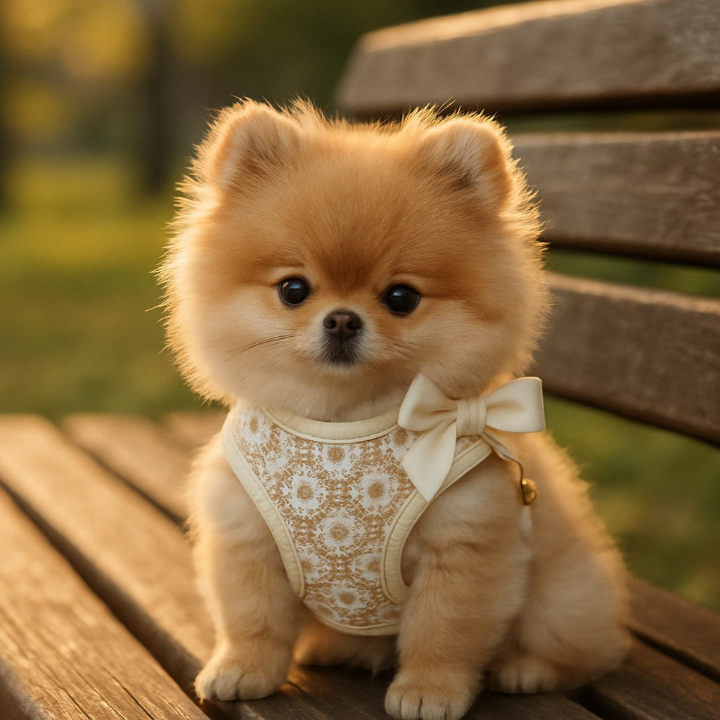 BobsnTails Cream Daisy Lace Harness - lifestyle 5