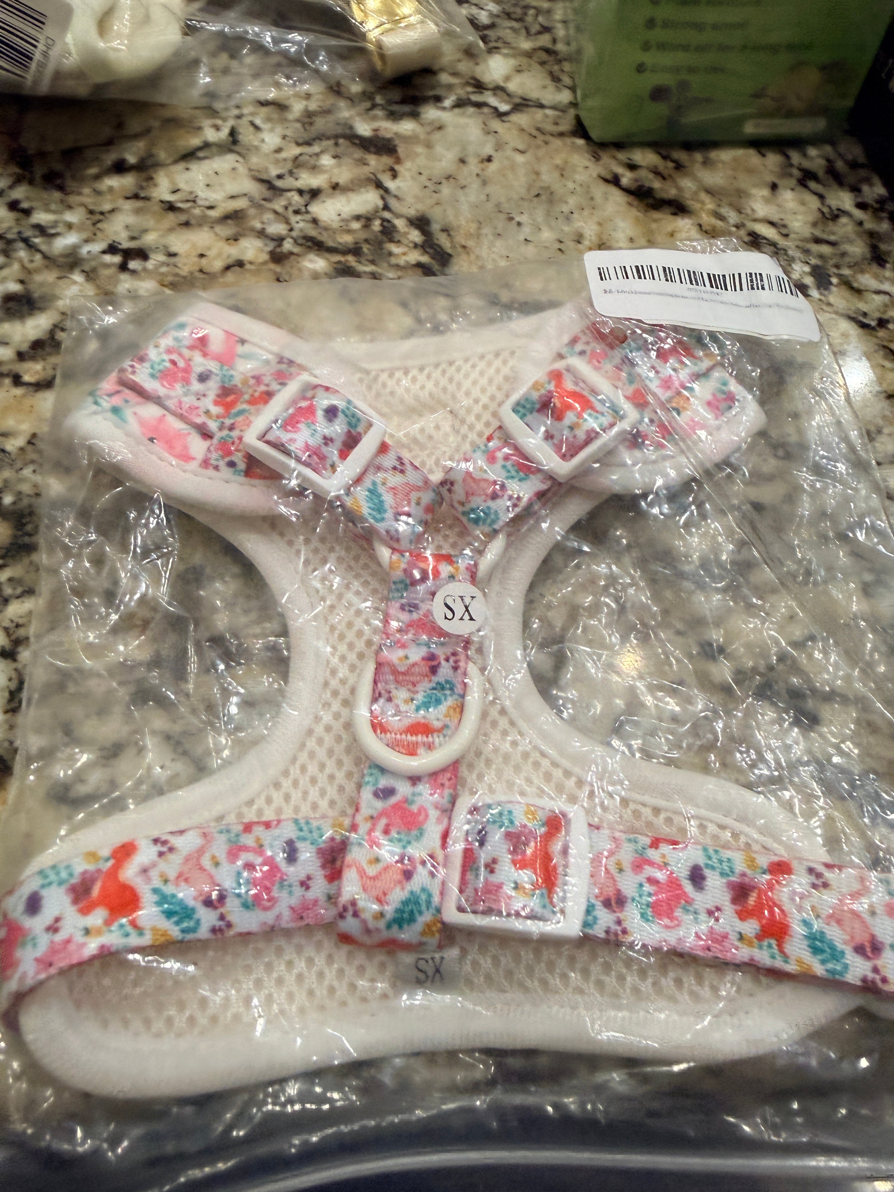 BobsnTails Pink Floral Harness - back