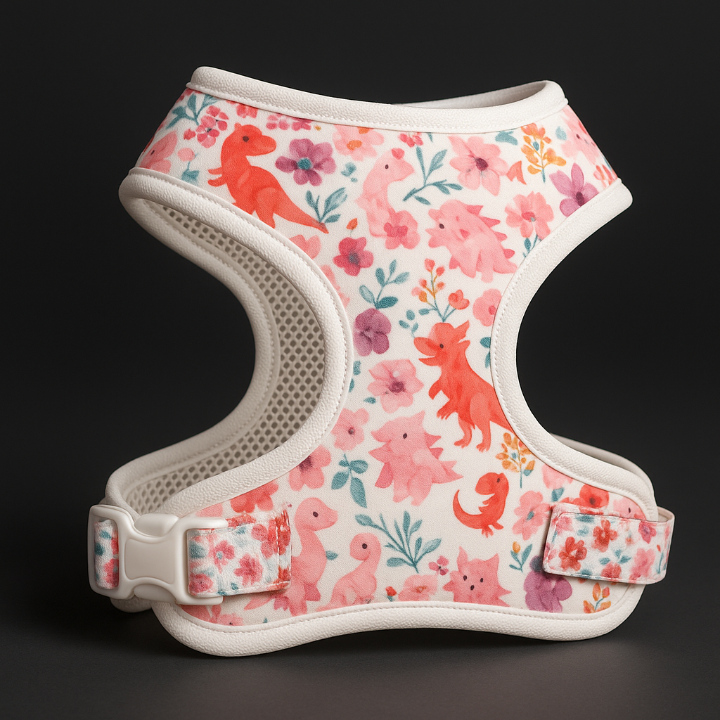 BobsnTails Pink Floral Harness - lifestyle 6