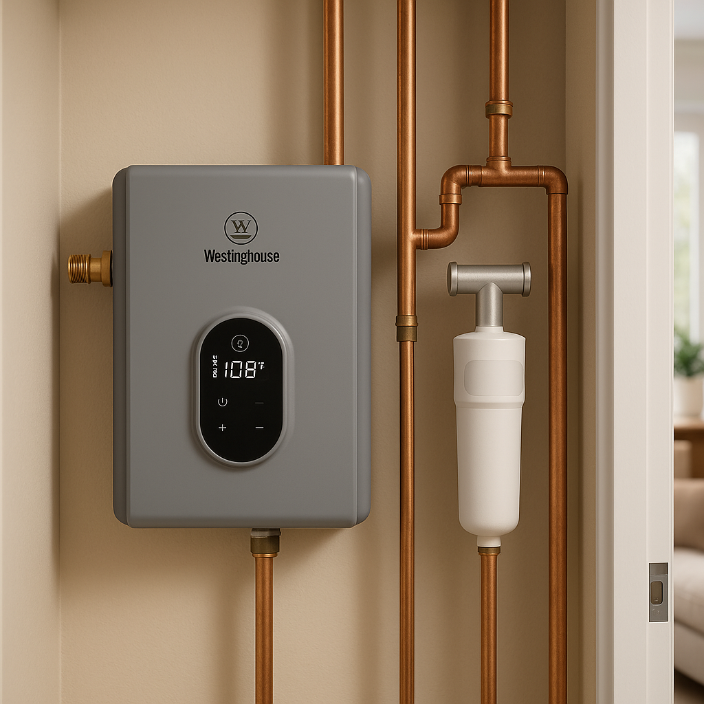 Westinghouse Tankless Water Heater 11kW 240V WiFi ETL lifestyle 1