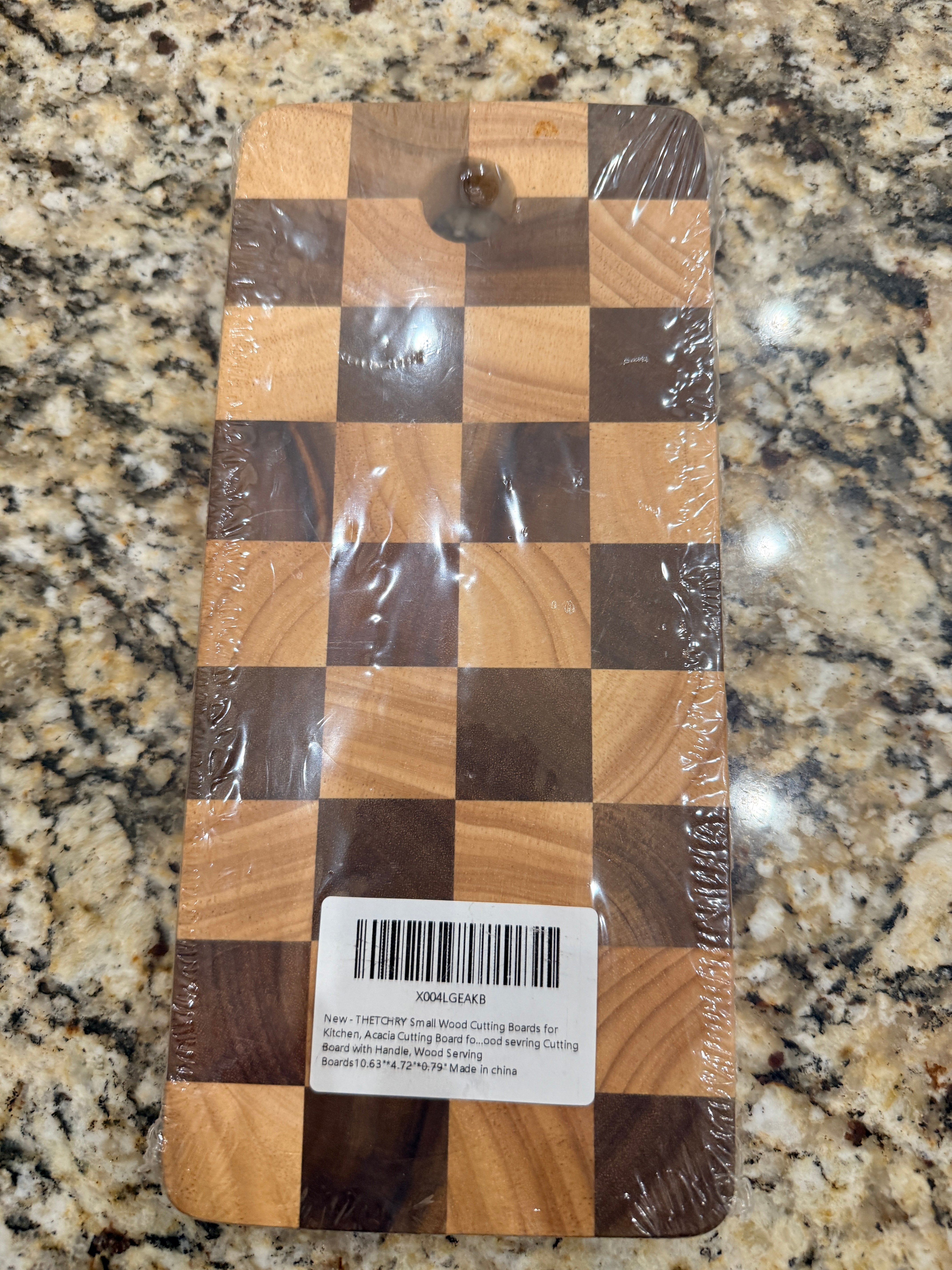 HOTOWN Wood Cutting Board Checkered Acacia Serving