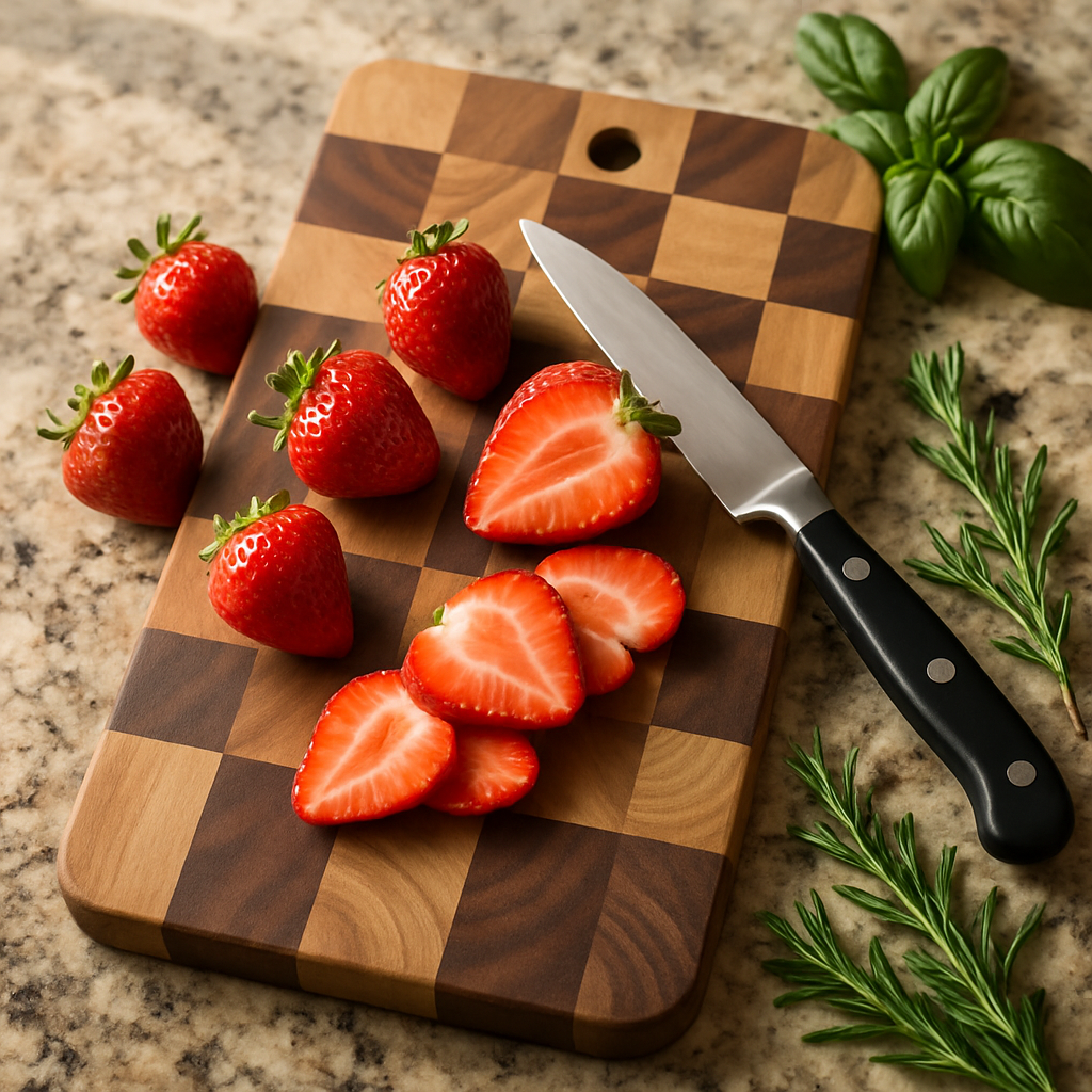 HOTOWN Wood Cutting Board Checkered Acacia Serving