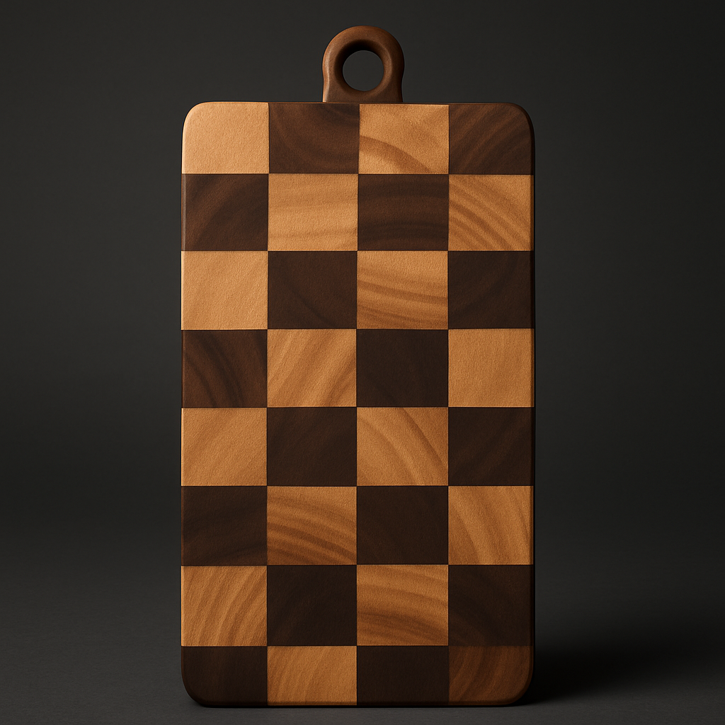 HOTOWN Wood Cutting Board Checkered Acacia Serving