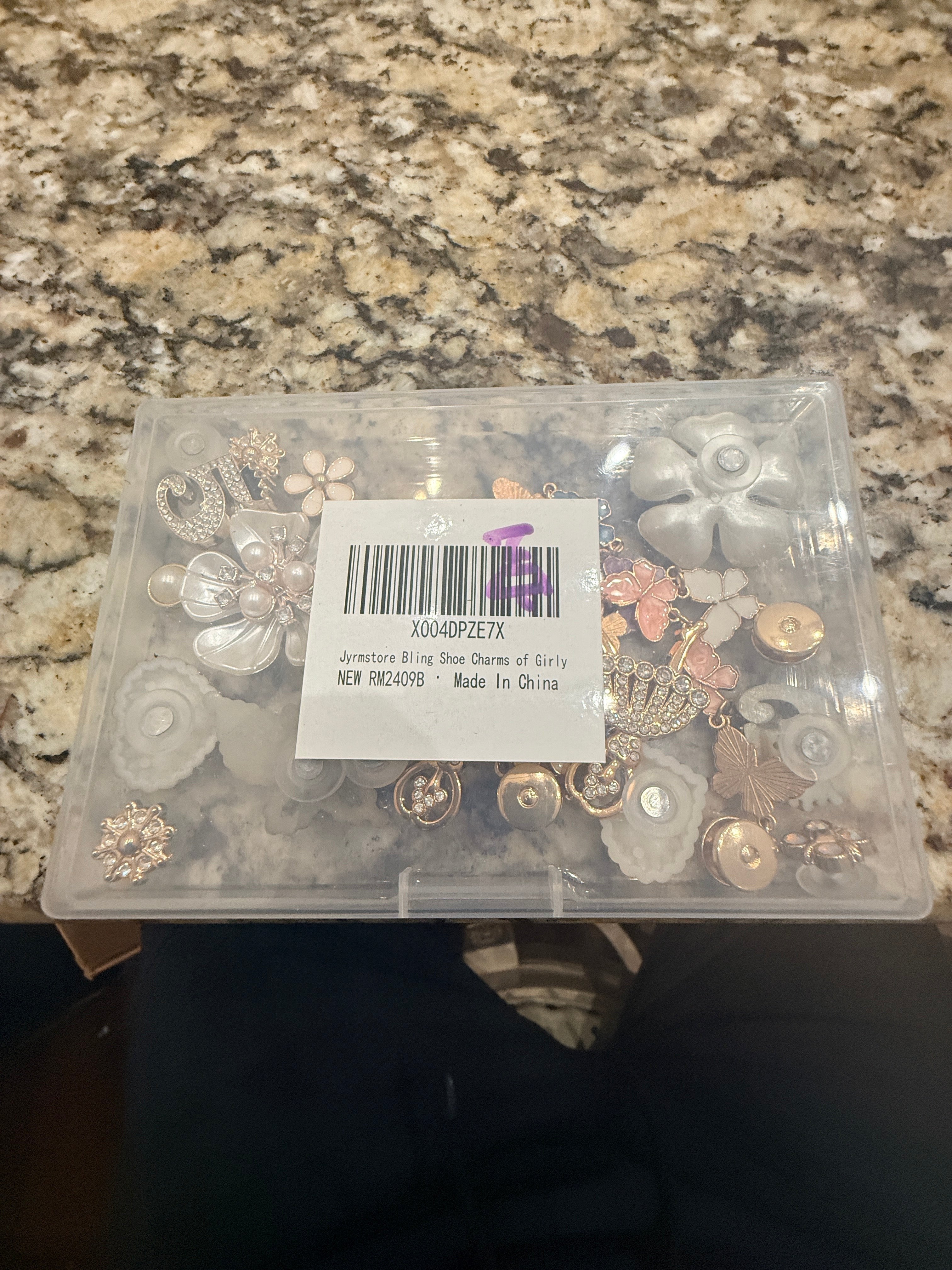 DIY Sewing Shoe Charms Set Butterfly Pearl Pendants