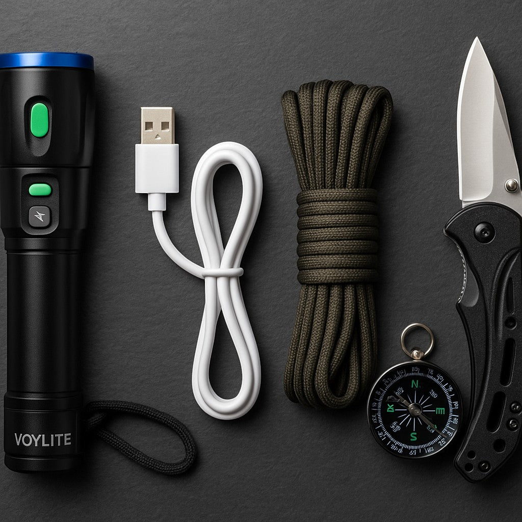 VOYLITE High Lumens Flashlight Rechargeable LED Zoom