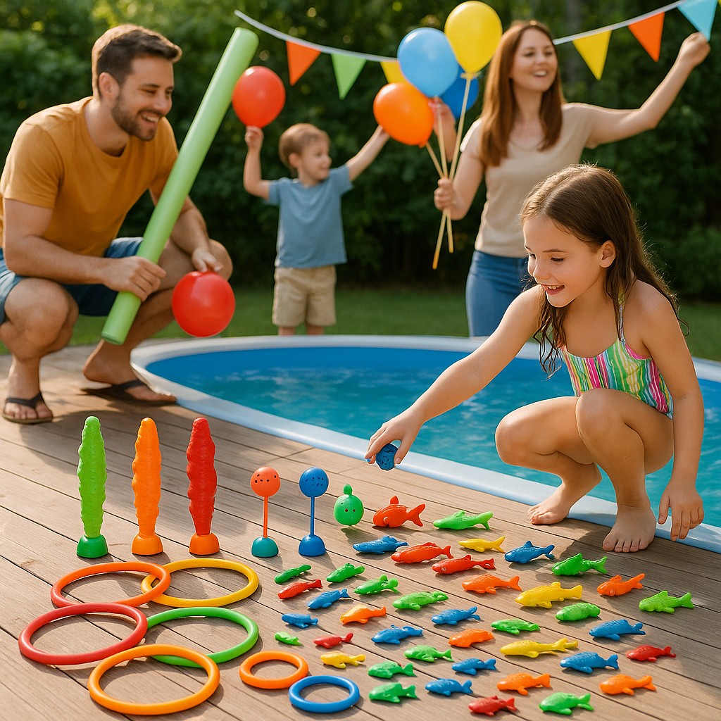 Jasonwell Pool Diving Toys 28PC Swim Rings Ages 3+