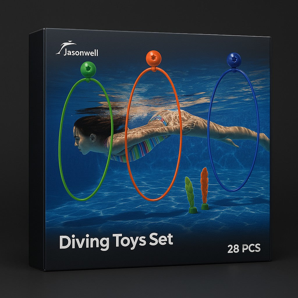 Jasonwell Pool Diving Toys 28PC Swim Rings Ages 3+