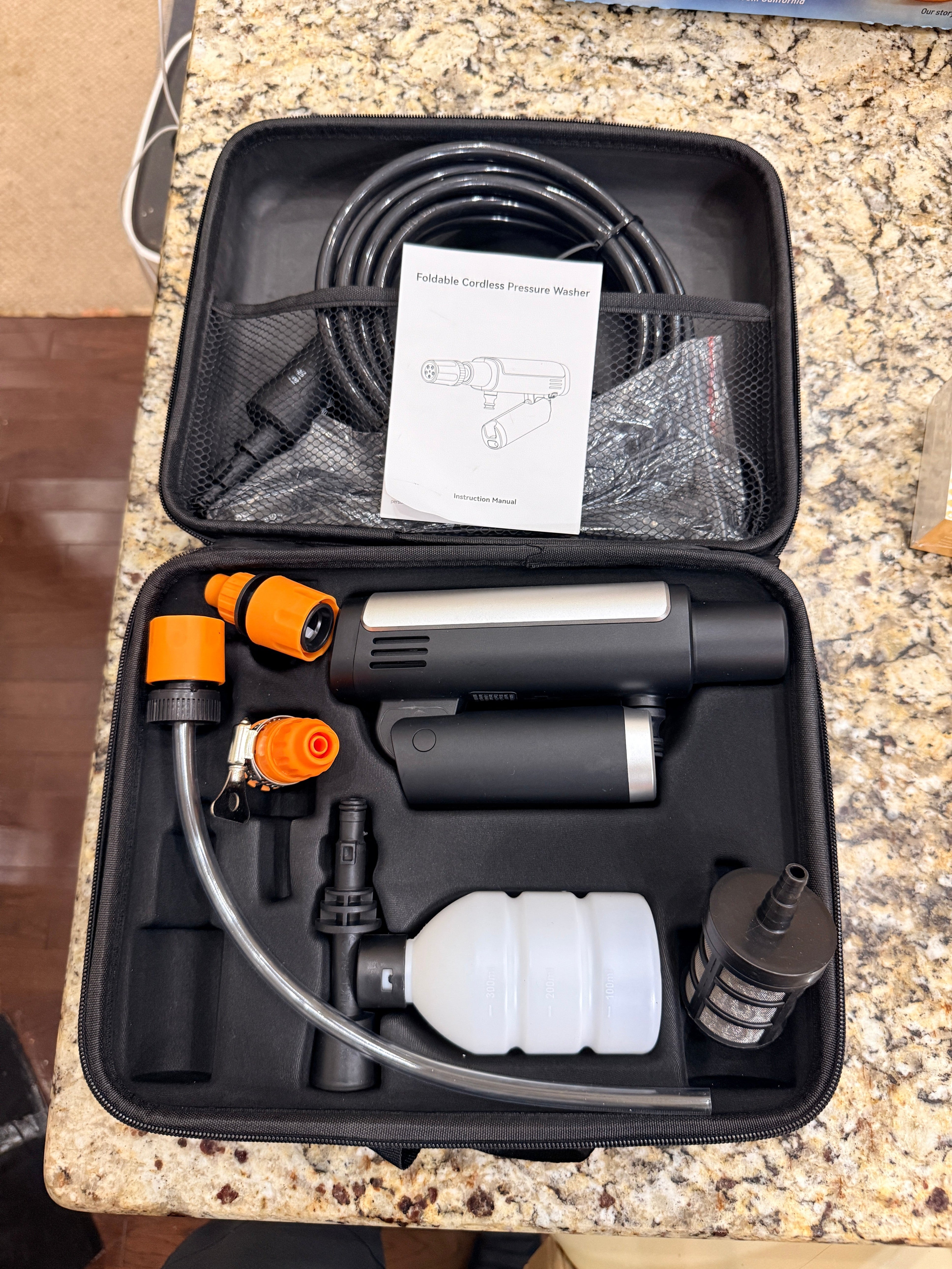 Portable Cordless Pressure Washer Kit Orange Trigger