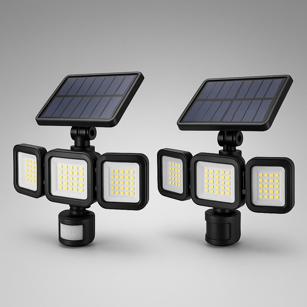 ONBOO LED Solar Flood Lights 2 Pack Outdoor Security