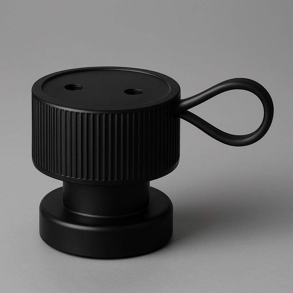 Black handheld mason jar vacuum sealer studio shot