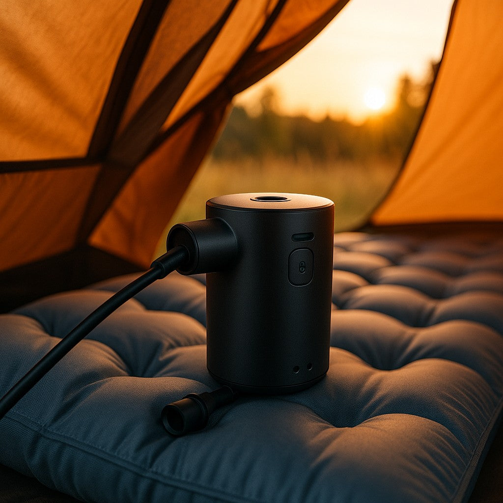 Mini electric pump filling camping air mattress