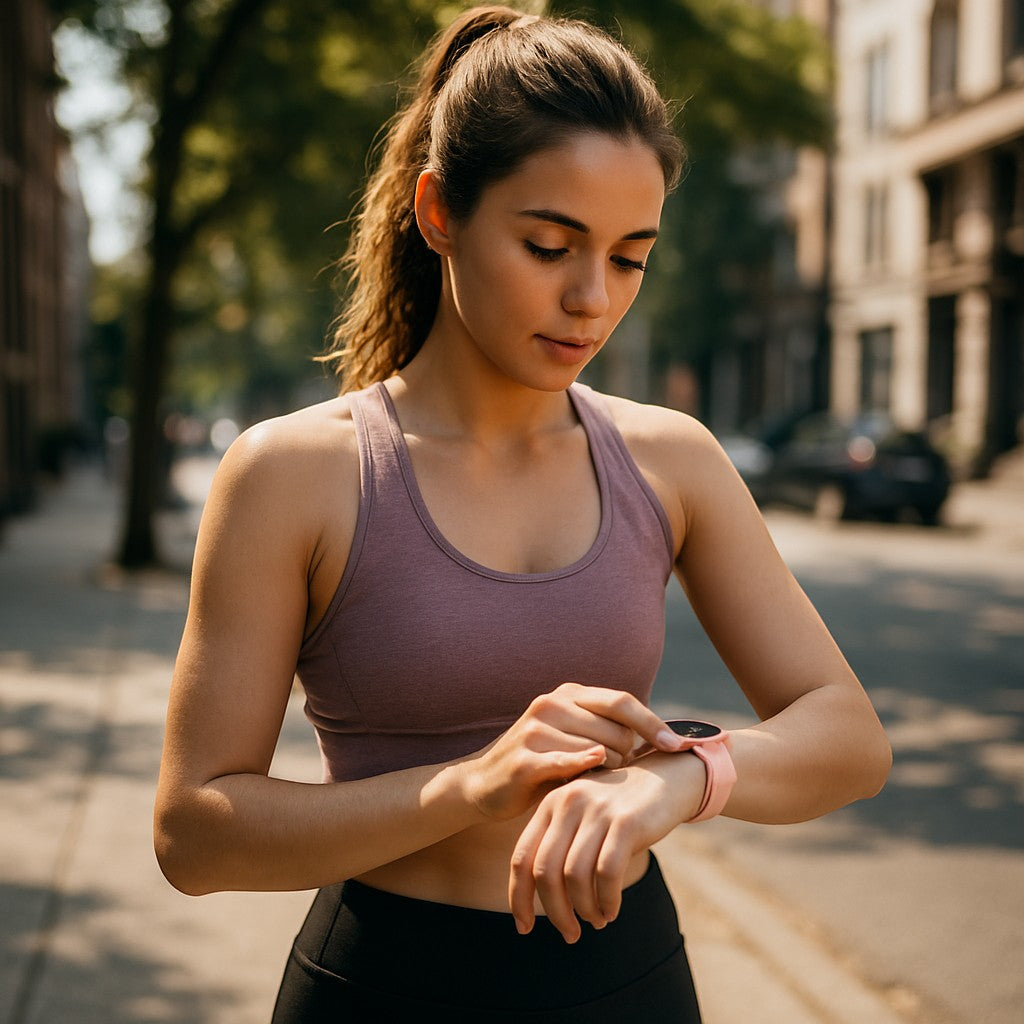 Pink smartwatch lifestyle 1