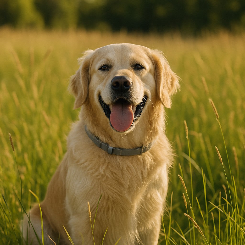 Dog wearing flea and tick collar