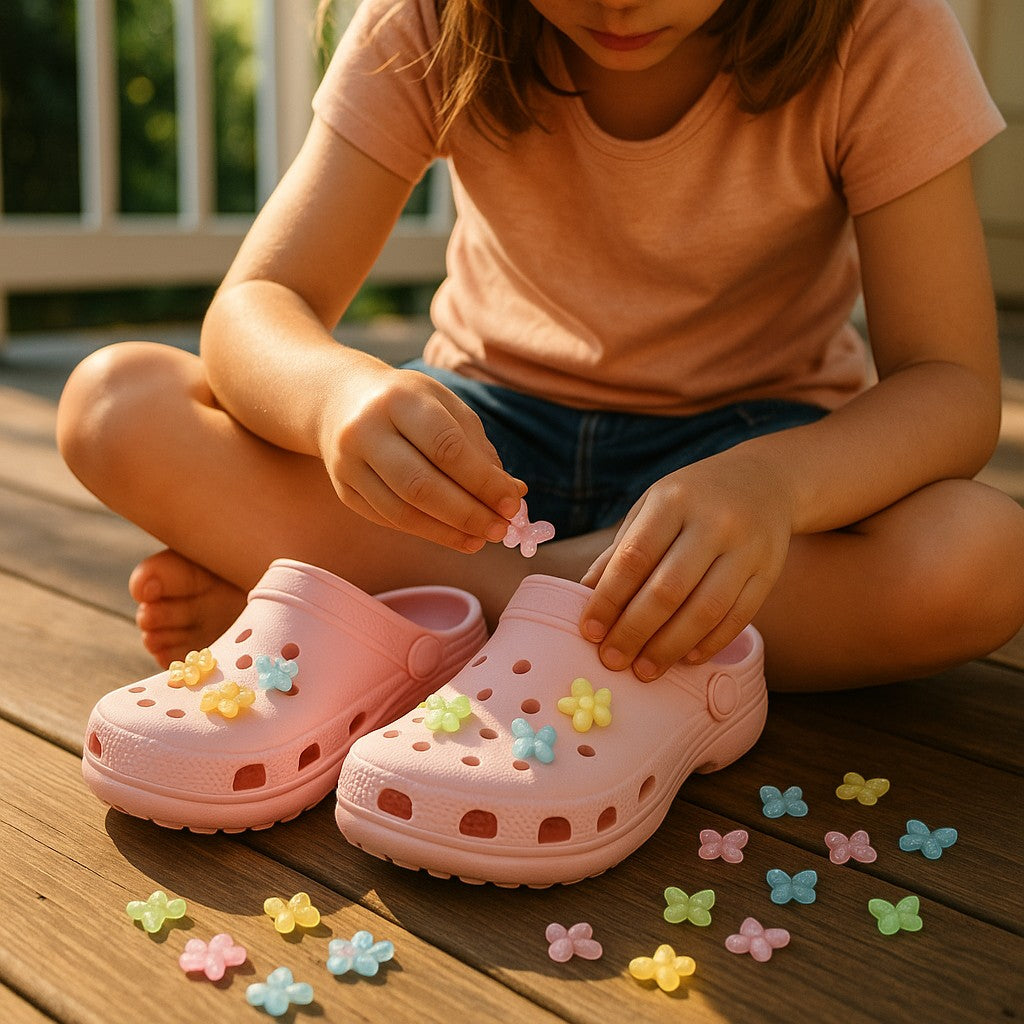 JYMSTORE Flower Butterfly Shoe Charms for Crocs Set