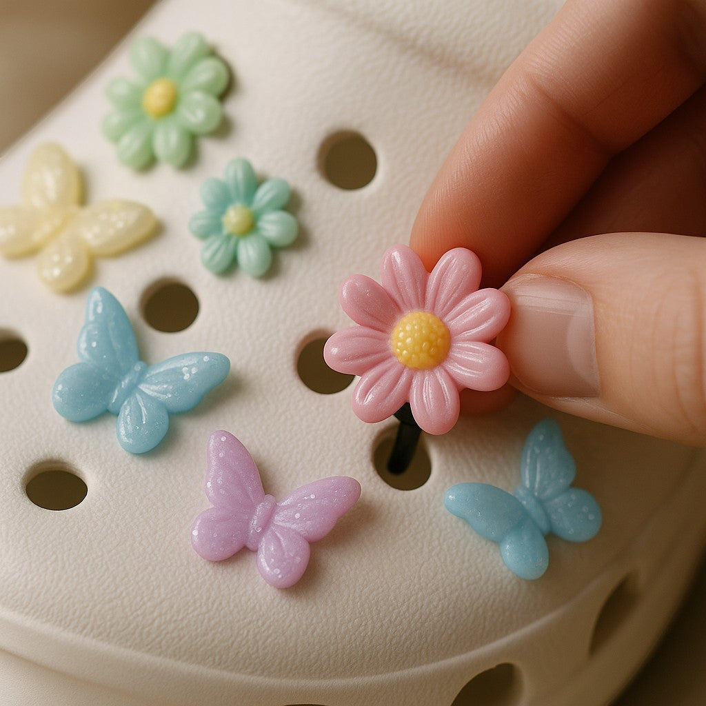 JYMSTORE Flower Butterfly Shoe Charms for Crocs Set