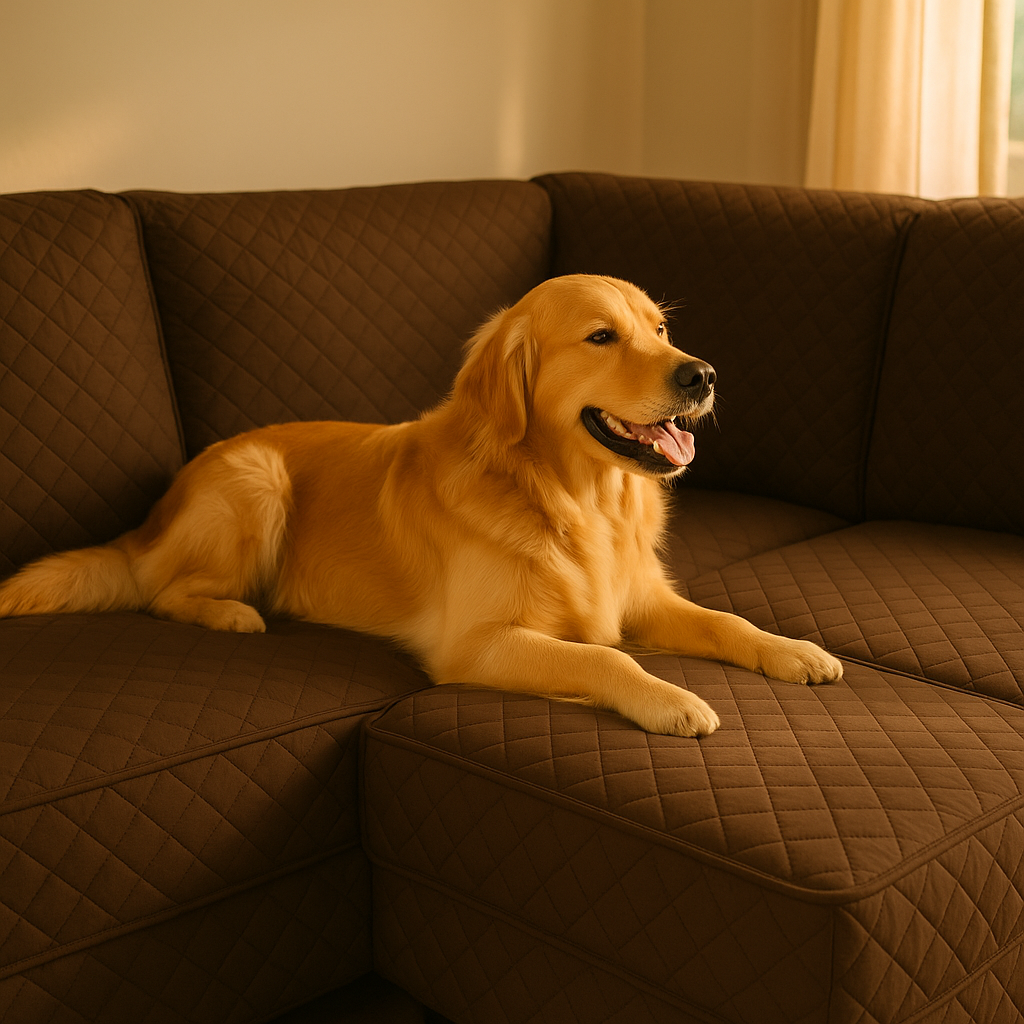 KINCAM Waterproof Sectional Couch Cover Chocolate