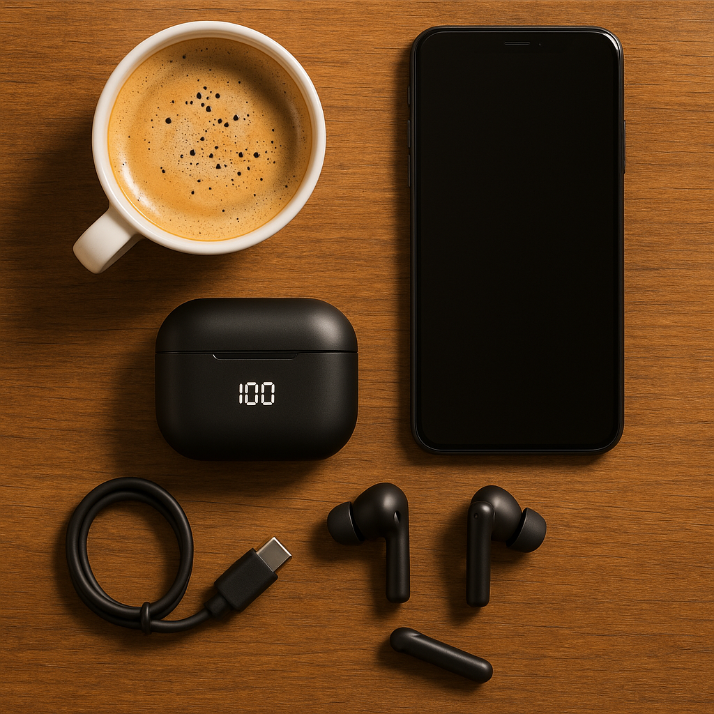 FOYCOY A8 True Wireless Earbuds AirPods-Style Digital Display Case