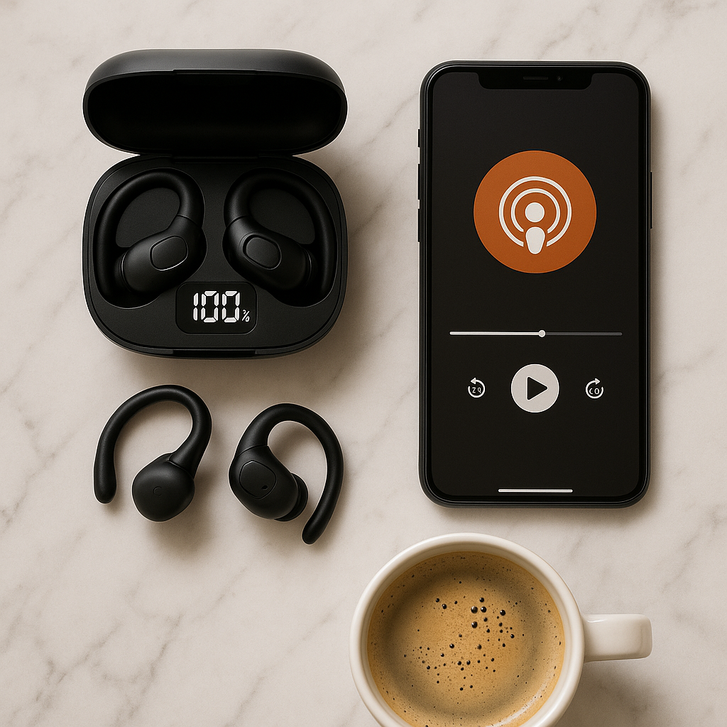 Hi-Fi V5.4 Open Bluetooth Headset Ear Hook True Wireless ENC