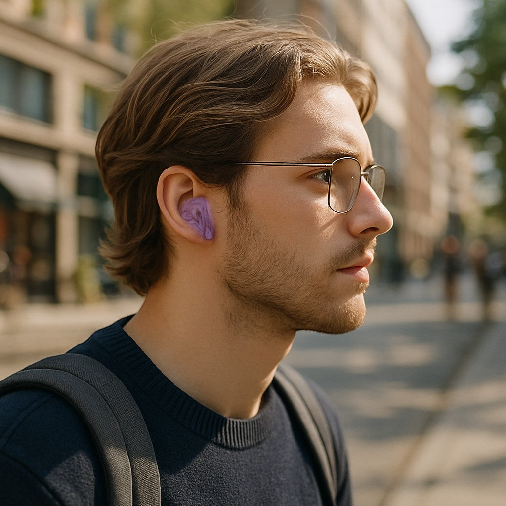 M88 TWS Earphone Translucent Purple True Wireless Earbuds Bluetooth