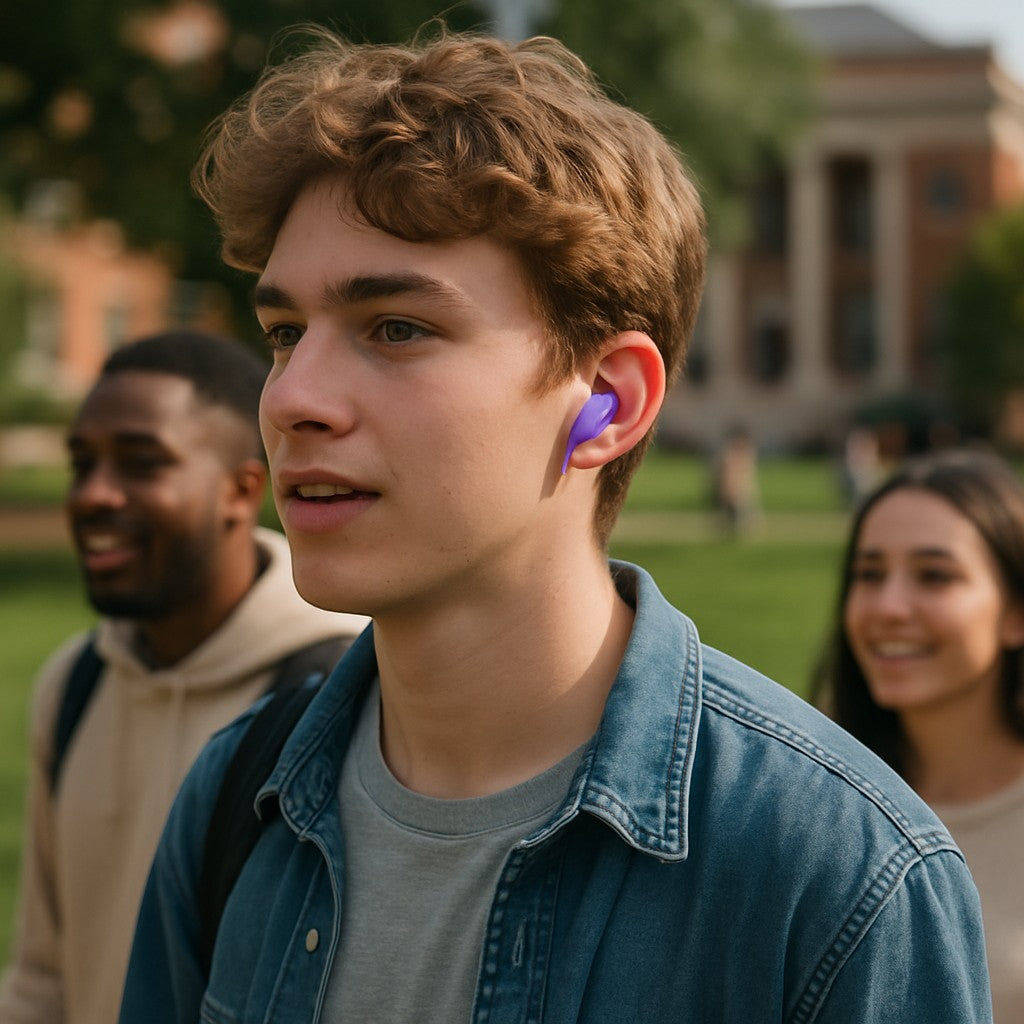M88 TWS Earphone Translucent Purple True Wireless Earbuds Bluetooth