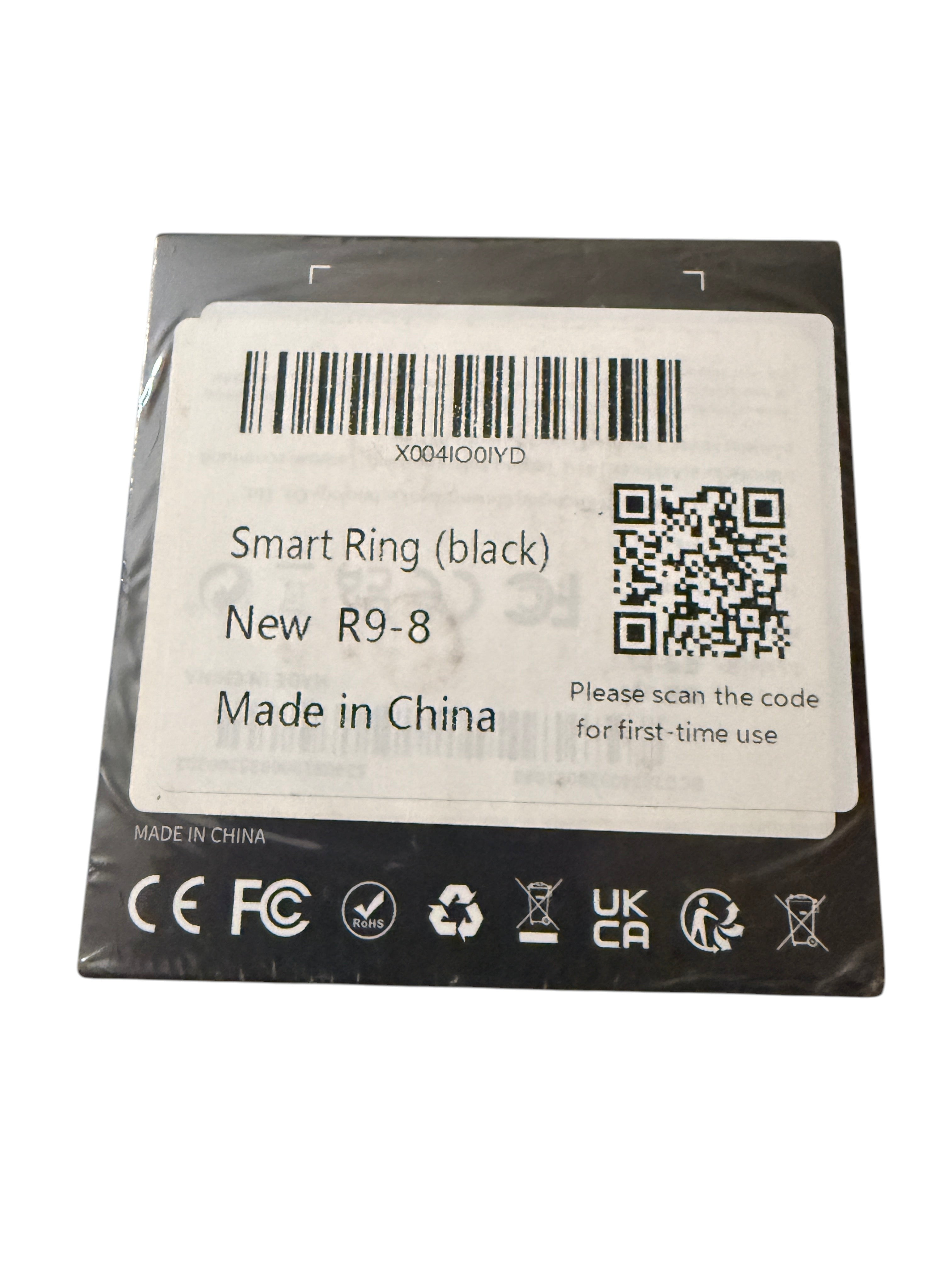 Smart Ring R9-8 Black Health Tracker Wireless Charging Dock