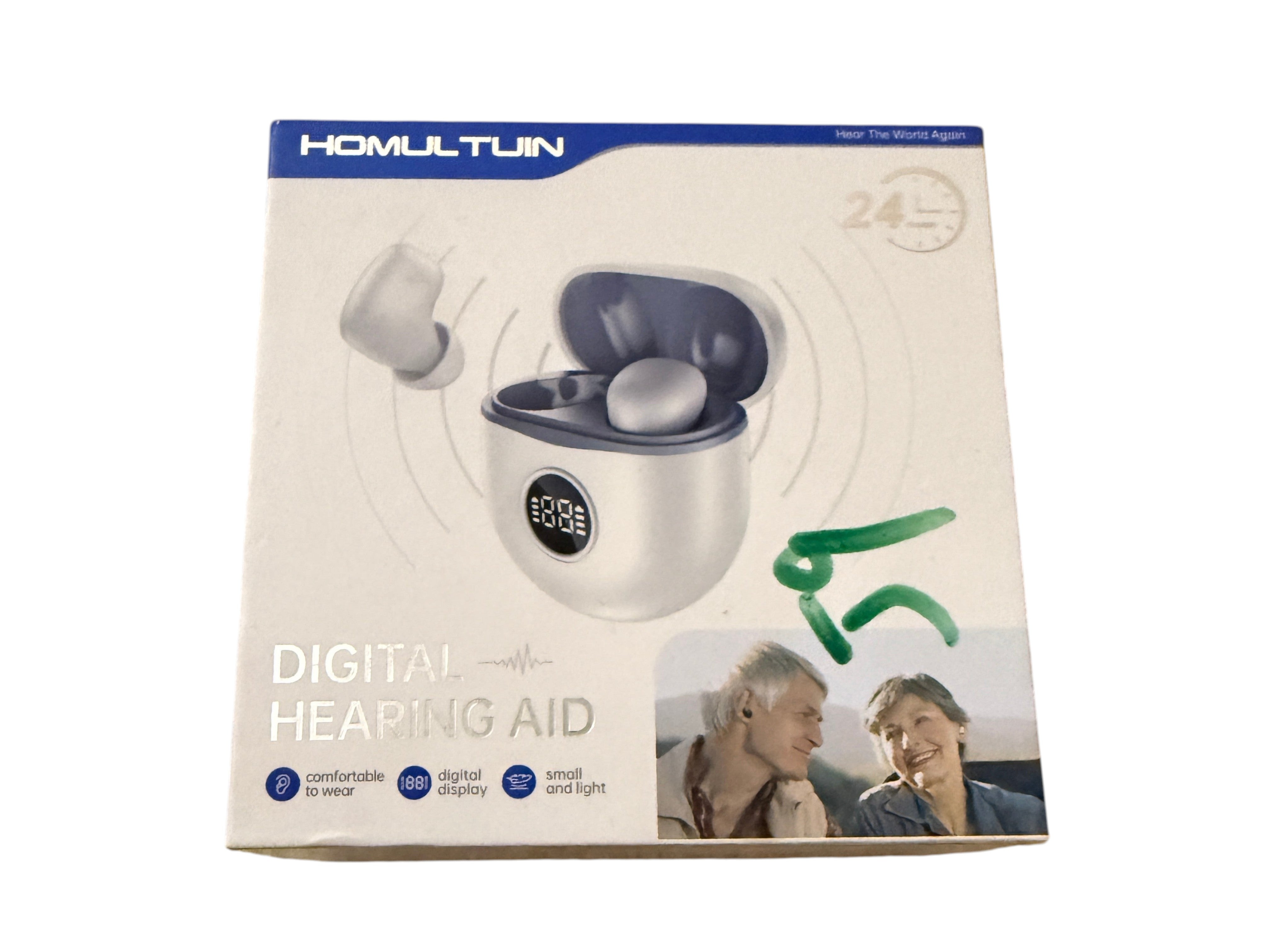HOMULTUIN Digital Hearing Aid In-Ear Rechargeable LED Case