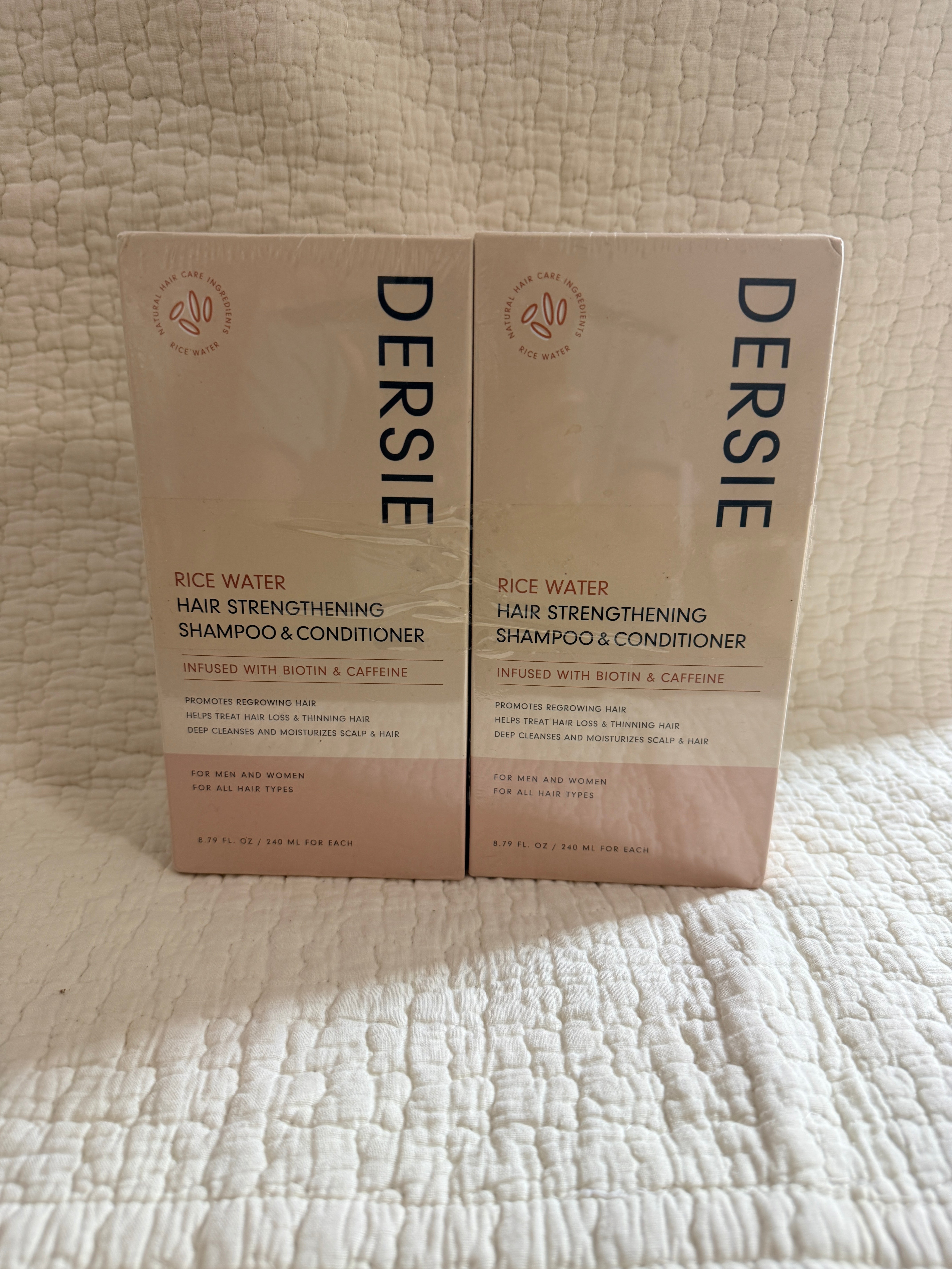 DERSIE Rice Water Shampoo Conditioner Set