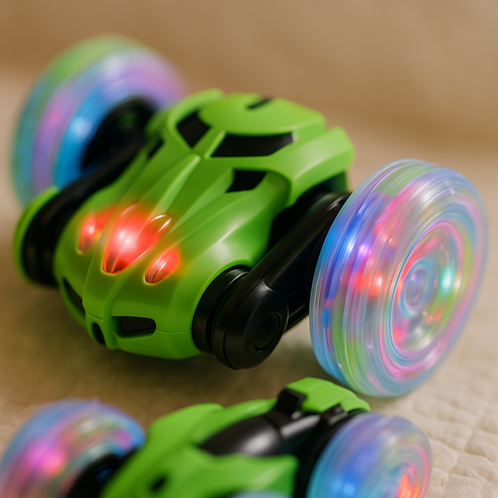 2.4GHz RC Stunt Car Double-Side Roll 360 Rotate LED Light-Up Wheels Age 6+