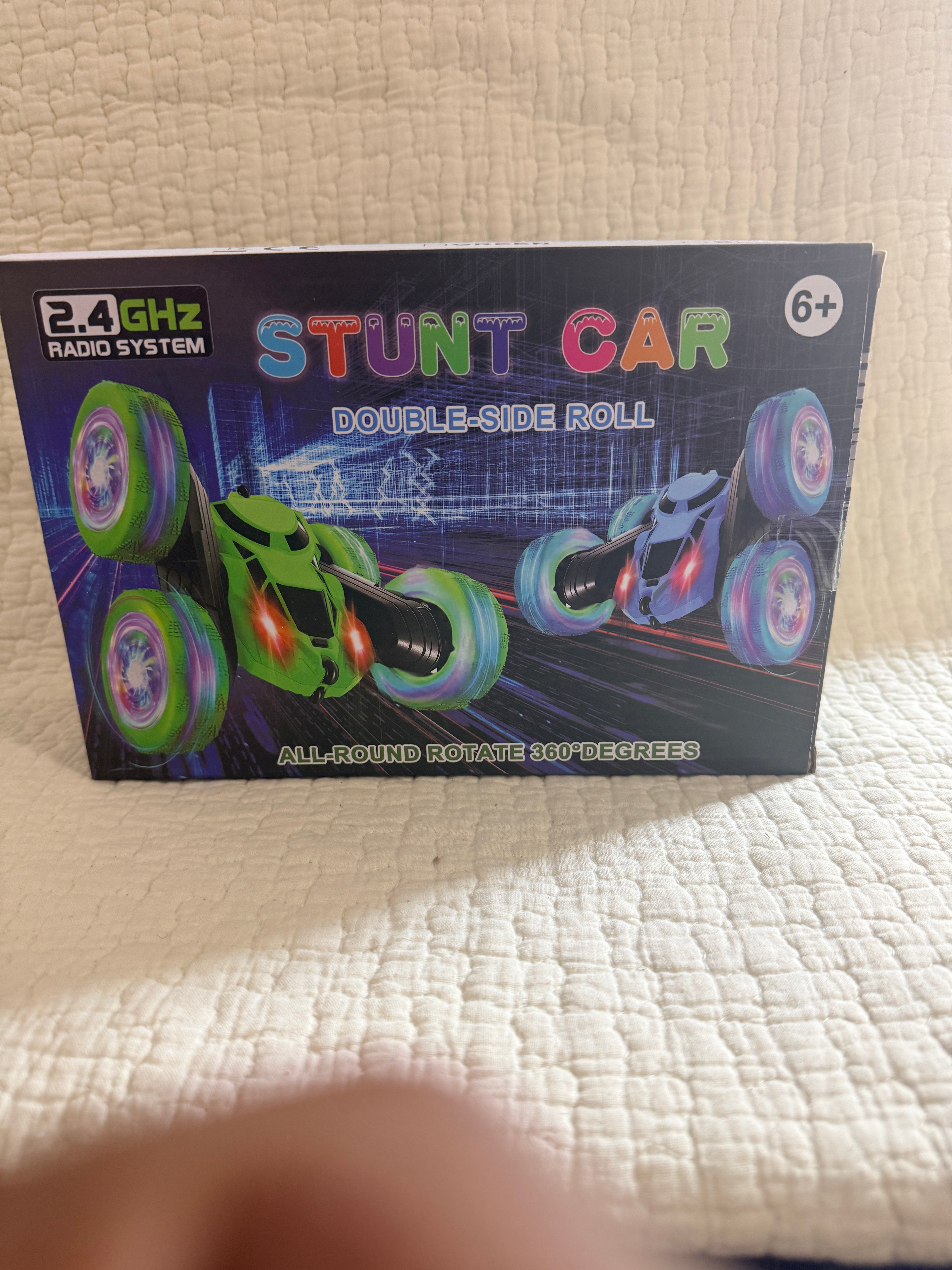 2.4GHz RC Stunt Car Double-Side Roll 360 Rotate LED Light-Up Wheels Age 6+