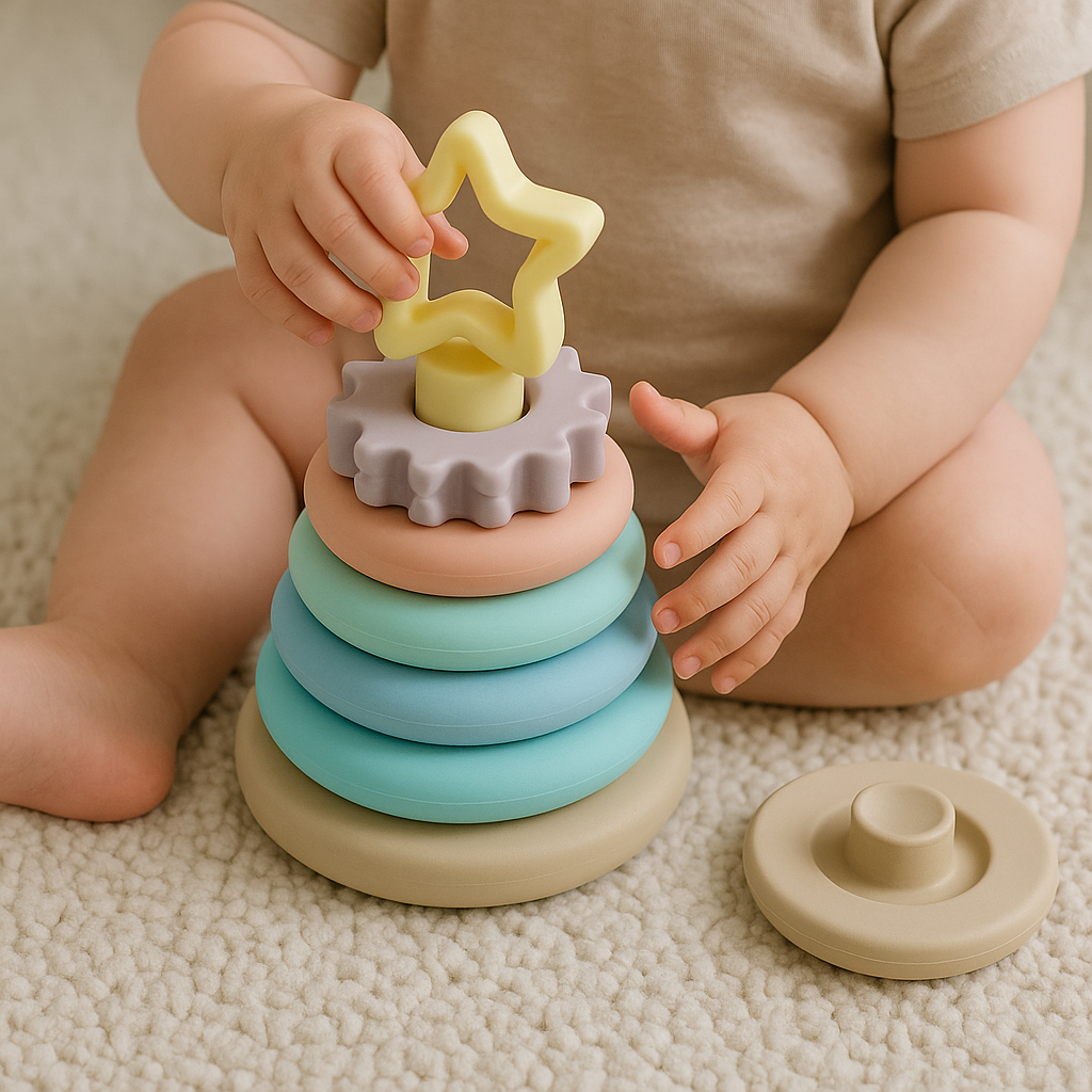Toddler Soft Building Blocks Fun Stacking Pastel Shape Set Sensory Baby Toy