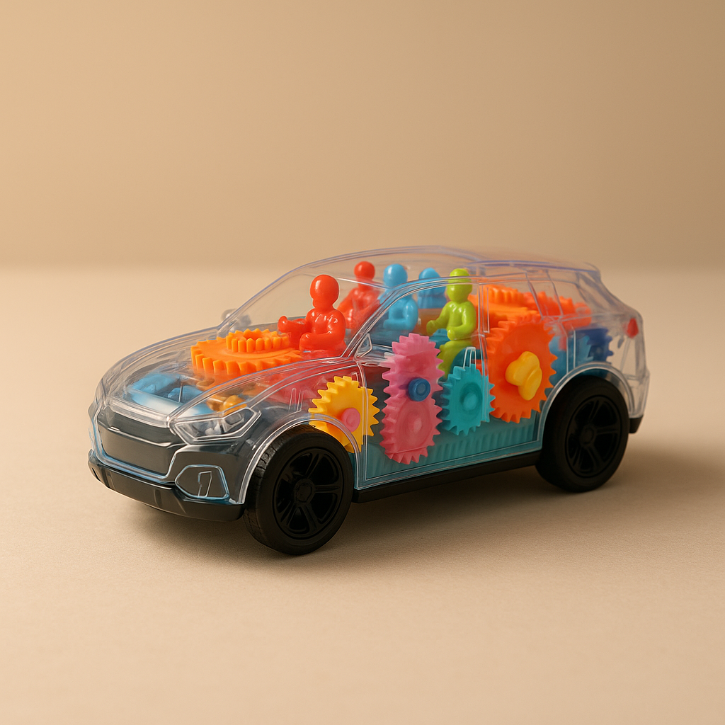 Concept Racing Educational Transparent Gear Car Kids STEM Light-Up Toy 3+