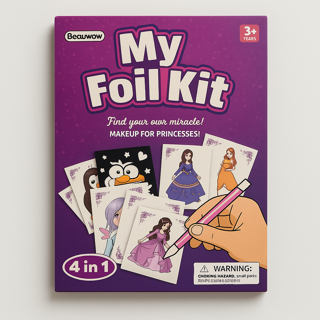 Beawow My Foil Kit 4-in-1 Princess Craft Foil Transfer Art Stylus Kids 3+