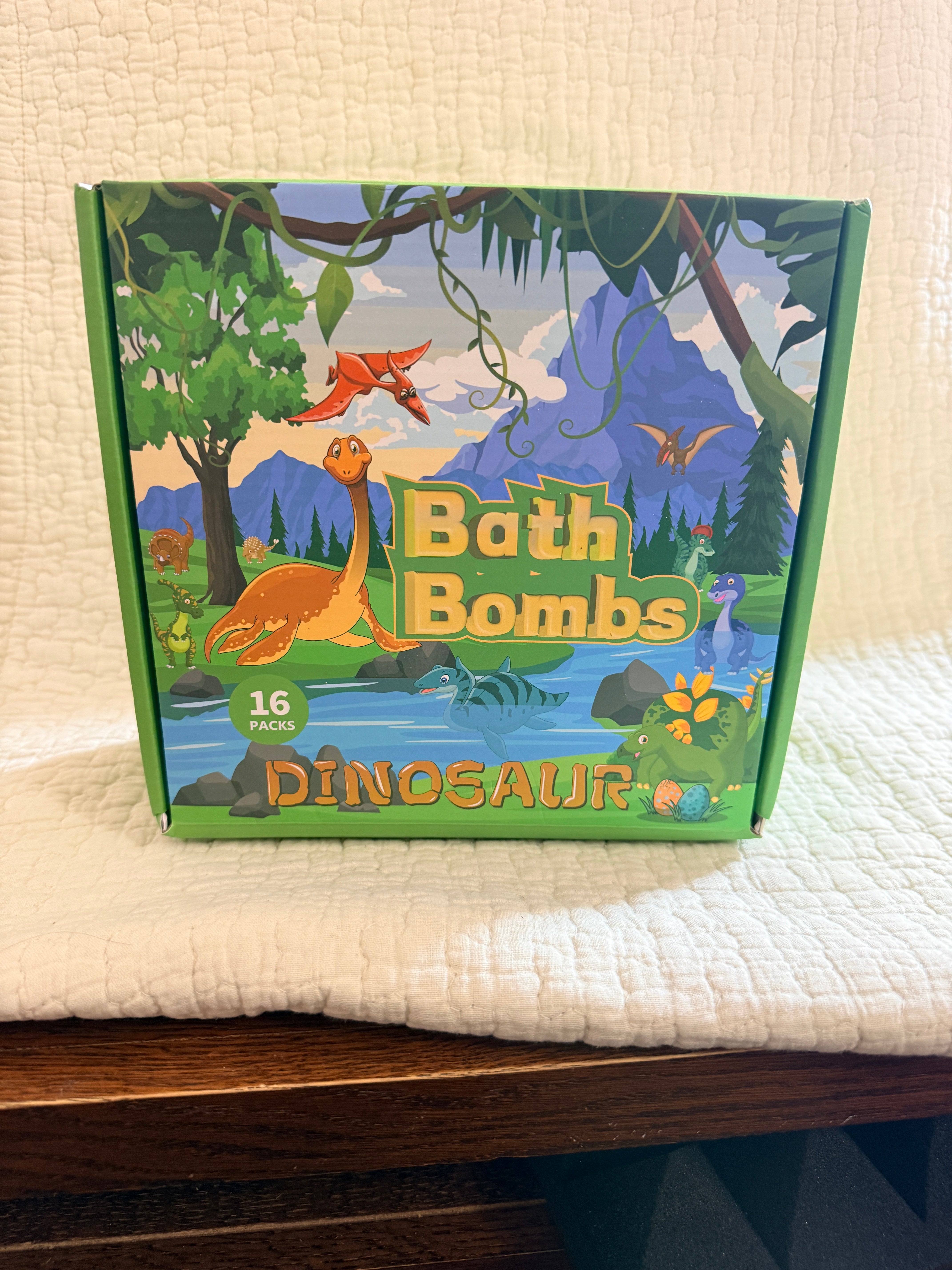 Dinosaur Bath Bombs for Kids 16-Pack Fizzy Bathtime Fun Gift Set