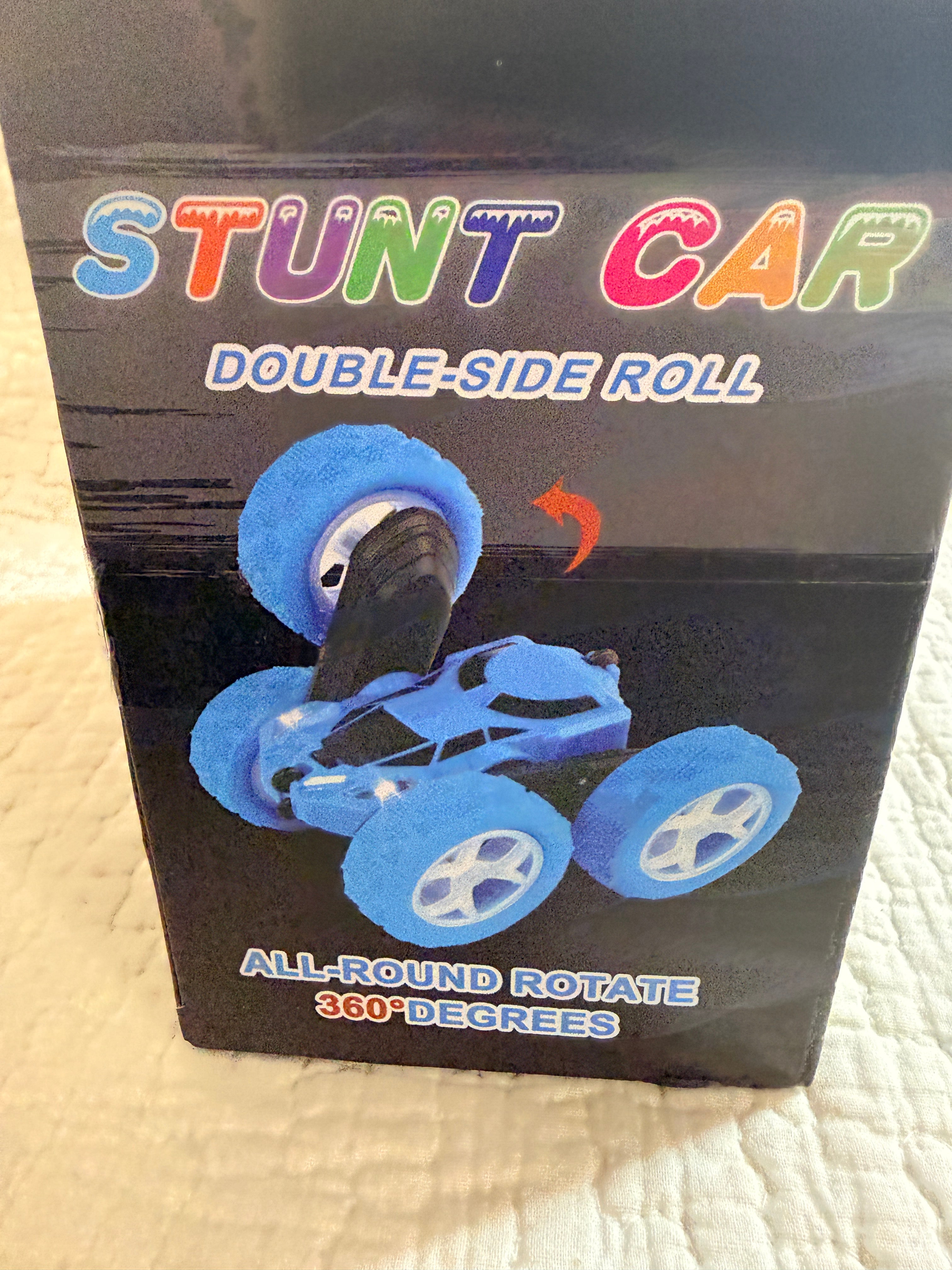 RC Stunt Car Double Side Roll 2.4GHz 360 Rotate Blue 4x4 Ages 6+