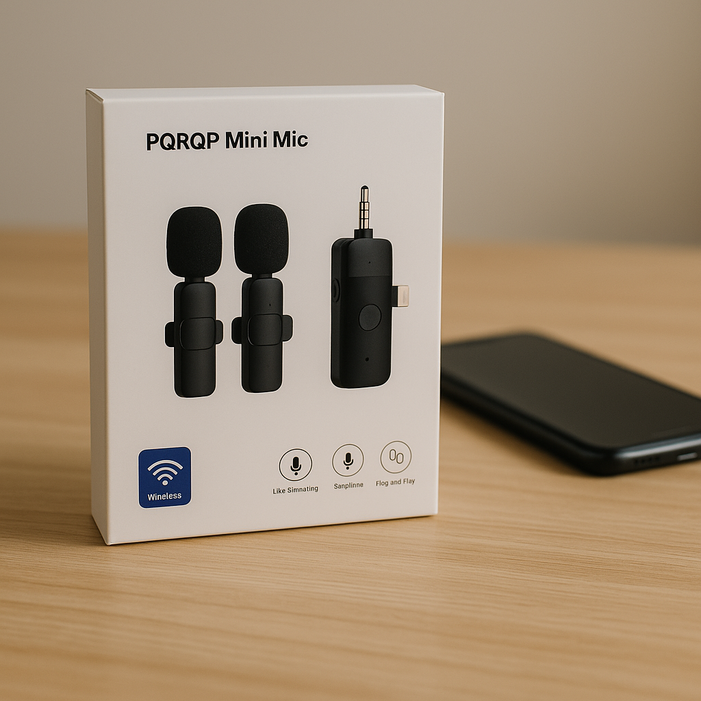 PQRQP Wireless Mini Mic 2 Pack Lavalier USB-C Lightning