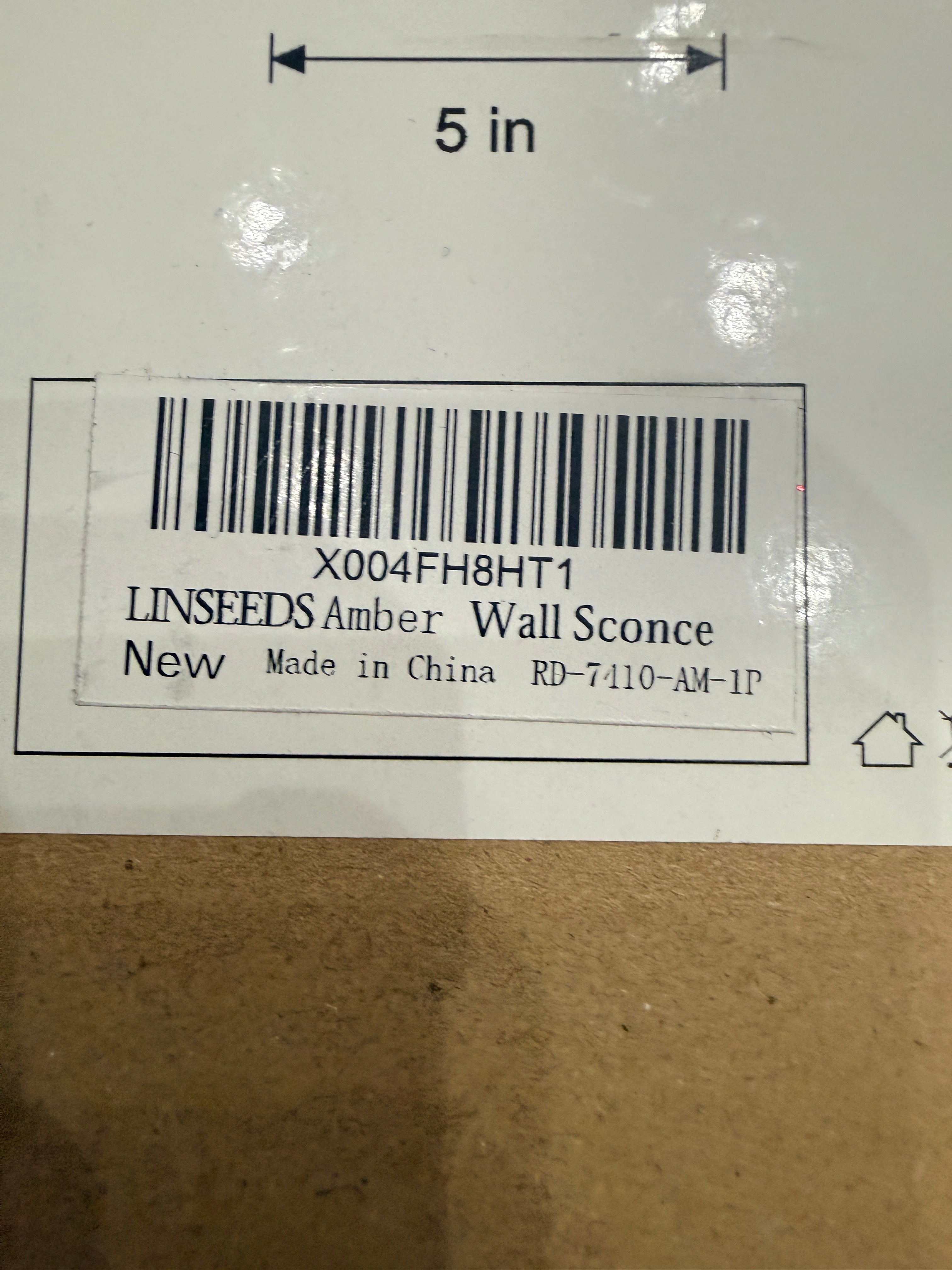 LINSEEDS Amber Glass Plug-In Wall Sconce Bedside Light