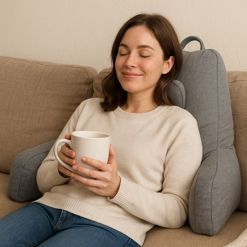 SOFTGAS 2-in-1 Reading & Cervical Neck Pillow Grey