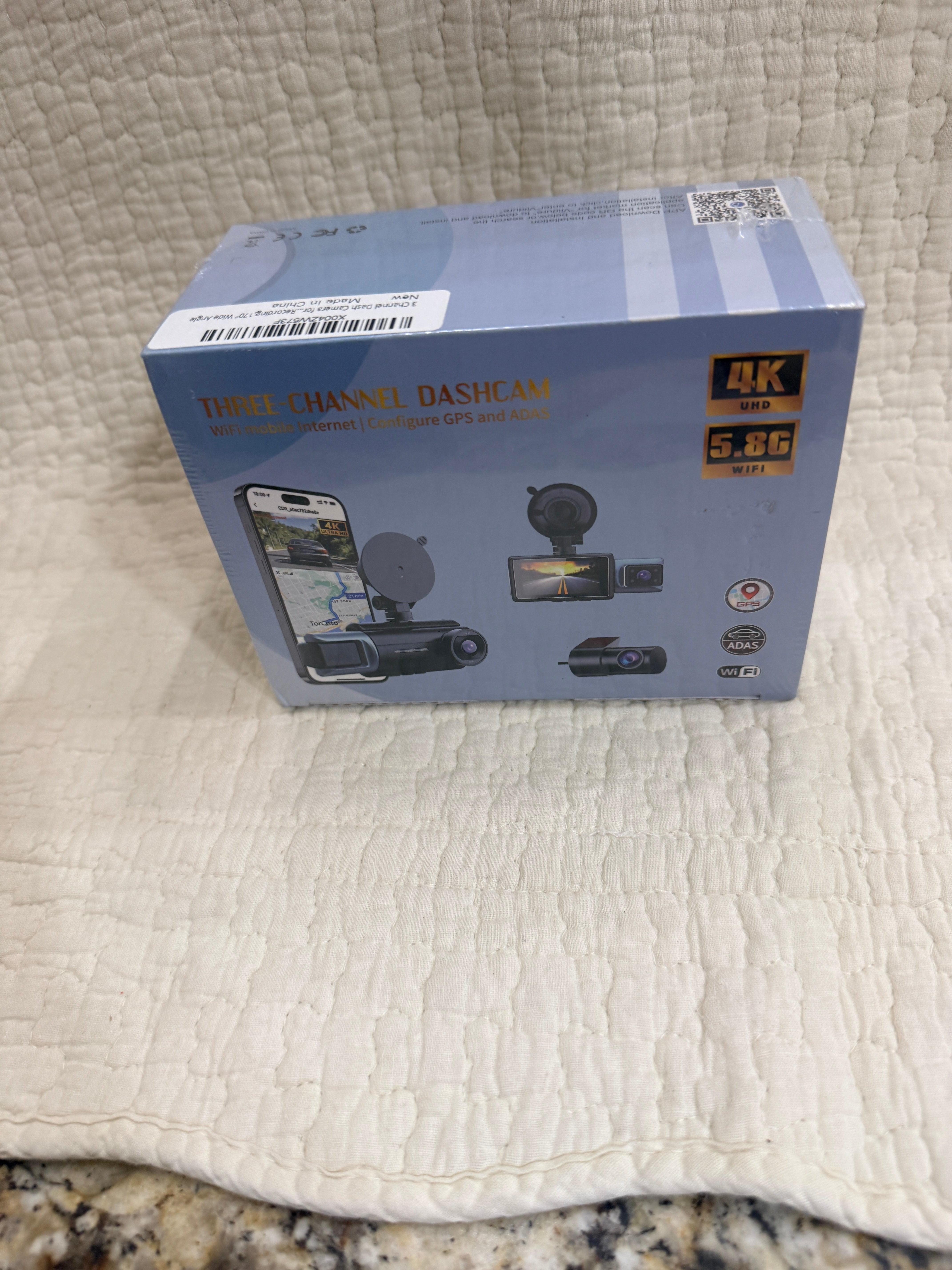 3 Channel 4K Dash Cam WiFi GPS Front Cabin Rear 170