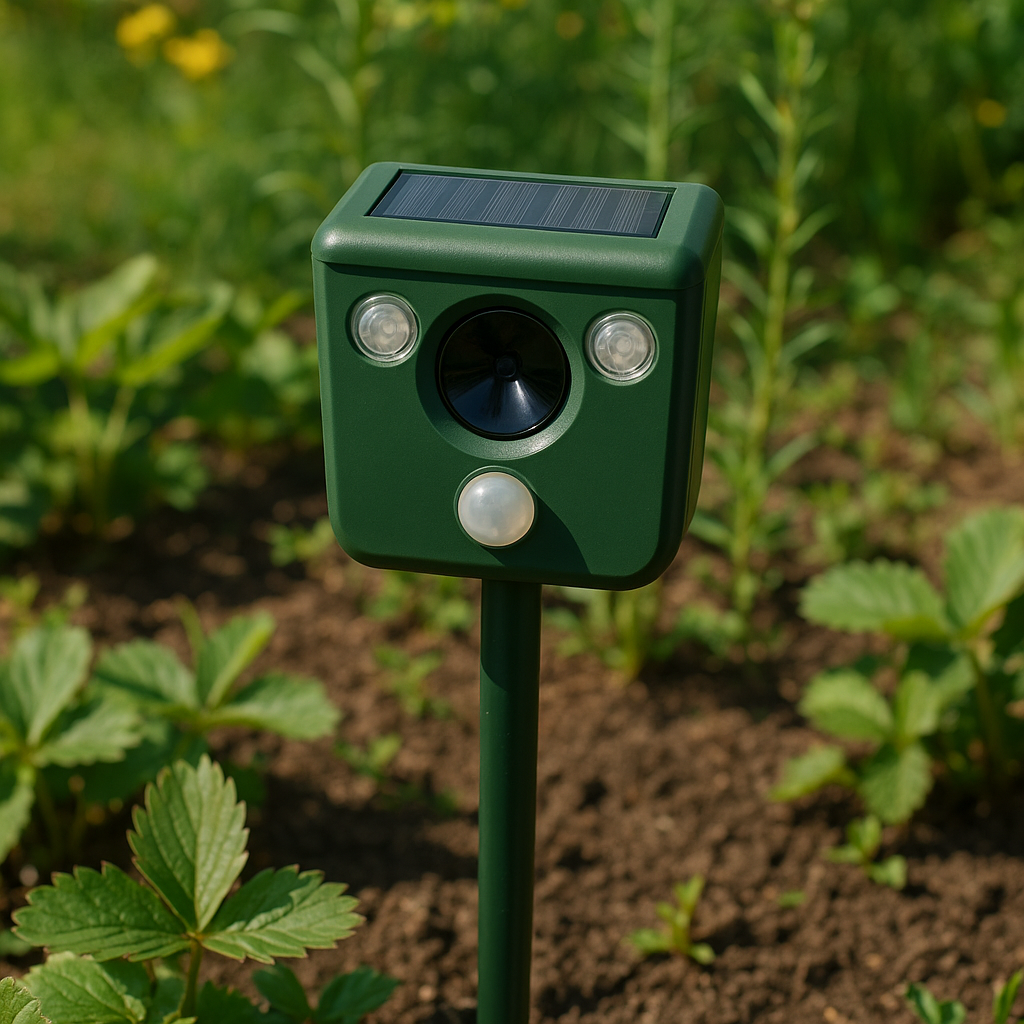 Solar Ultrasonic Animal Repeller Outdoor Yard Deterrent