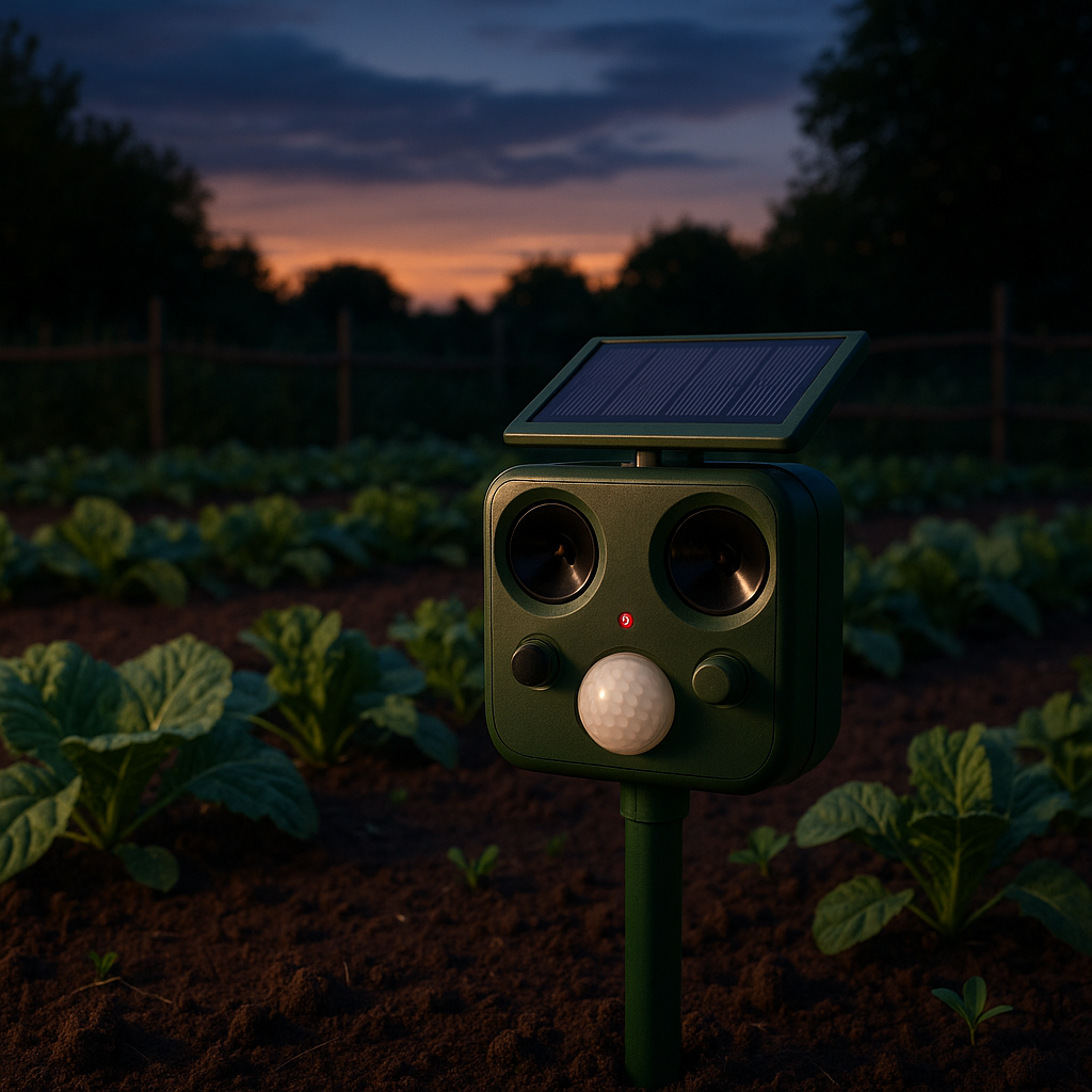 Solar Ultrasonic Animal Repeller Outdoor Yard Deterrent