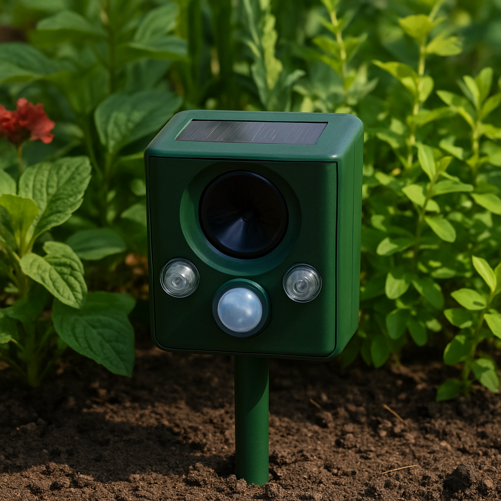 Solar Ultrasonic Animal Repeller Outdoor Yard Deterrent